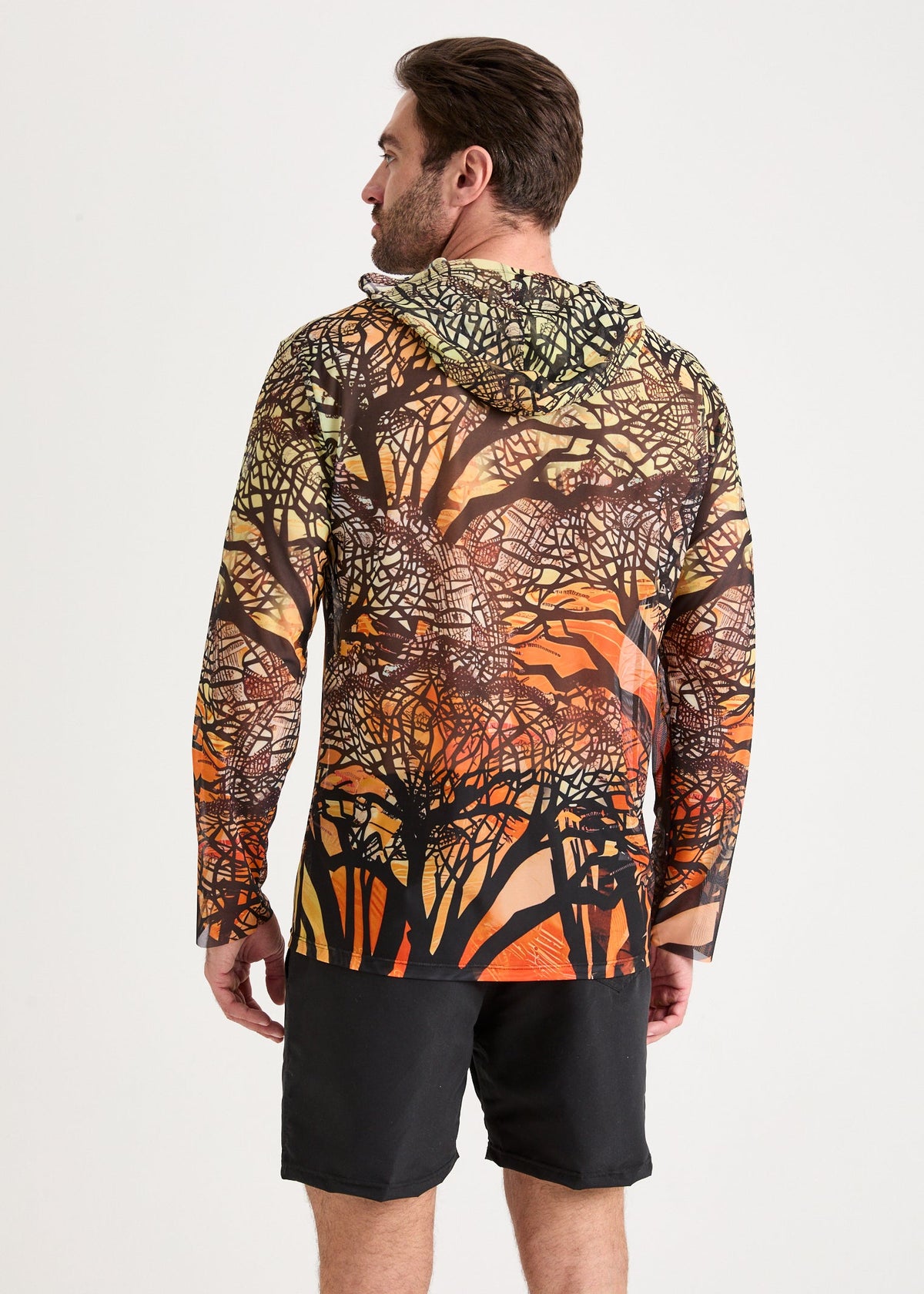 Giraffe Men's Mesh Rash Guard – SPF 50 Long Sleeve Swim Shirt