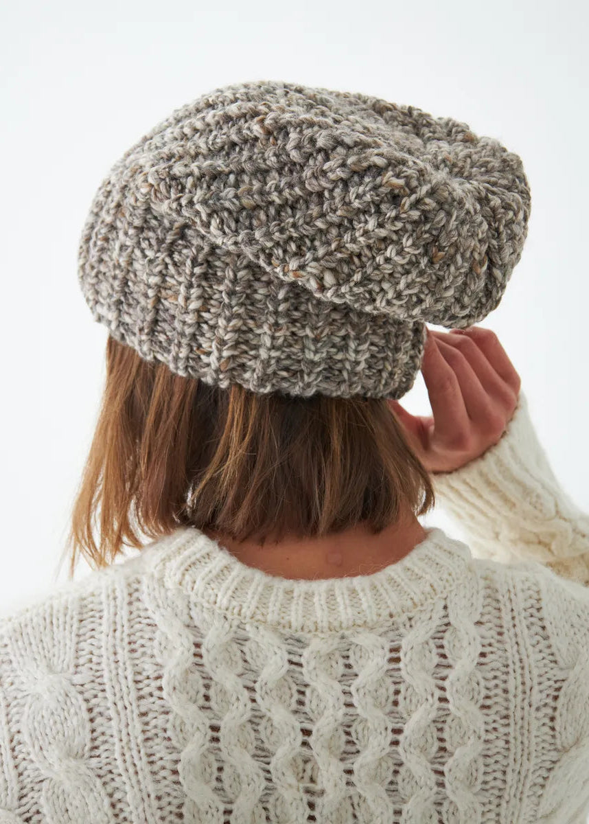 Oversized Double-Layer Wool Hat in Gray - BRIKOLY