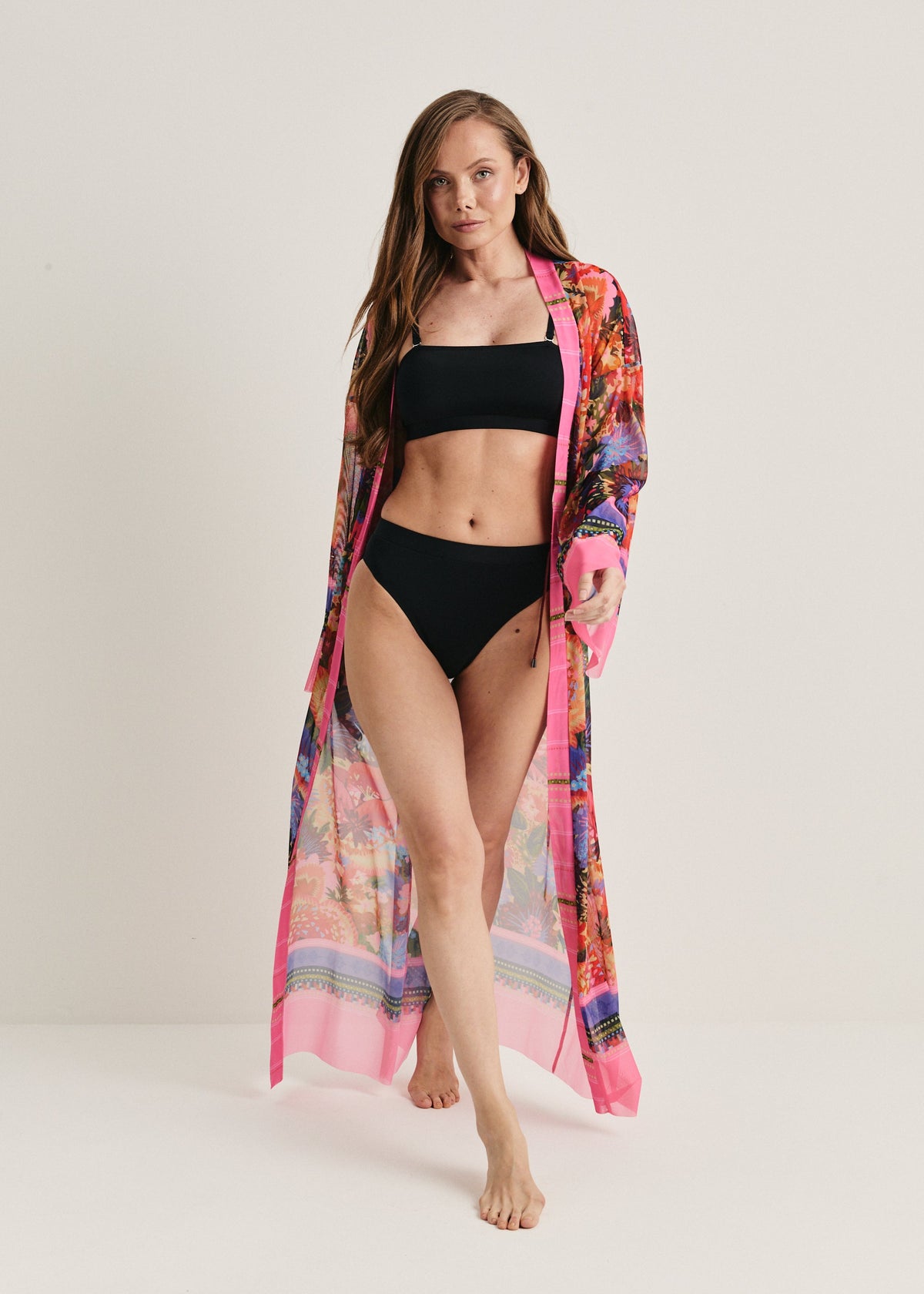 Dahlia Sheer Maxi Beach Cover-Up – Elegance Meets Effortless Style - BRIKOLY