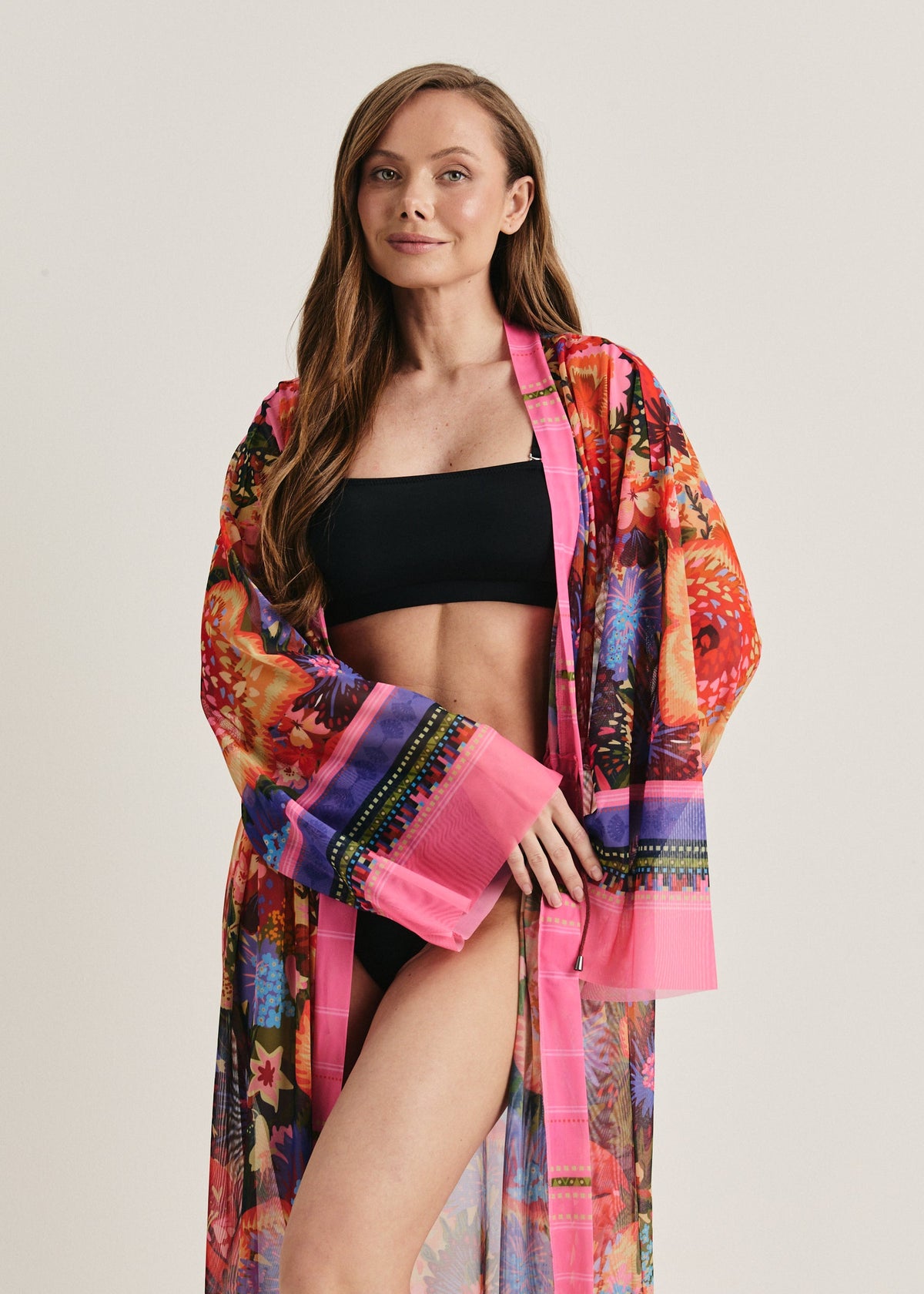 Dahlia Sheer Maxi Beach Cover-Up – Elegance Meets Effortless Style - BRIKOLY