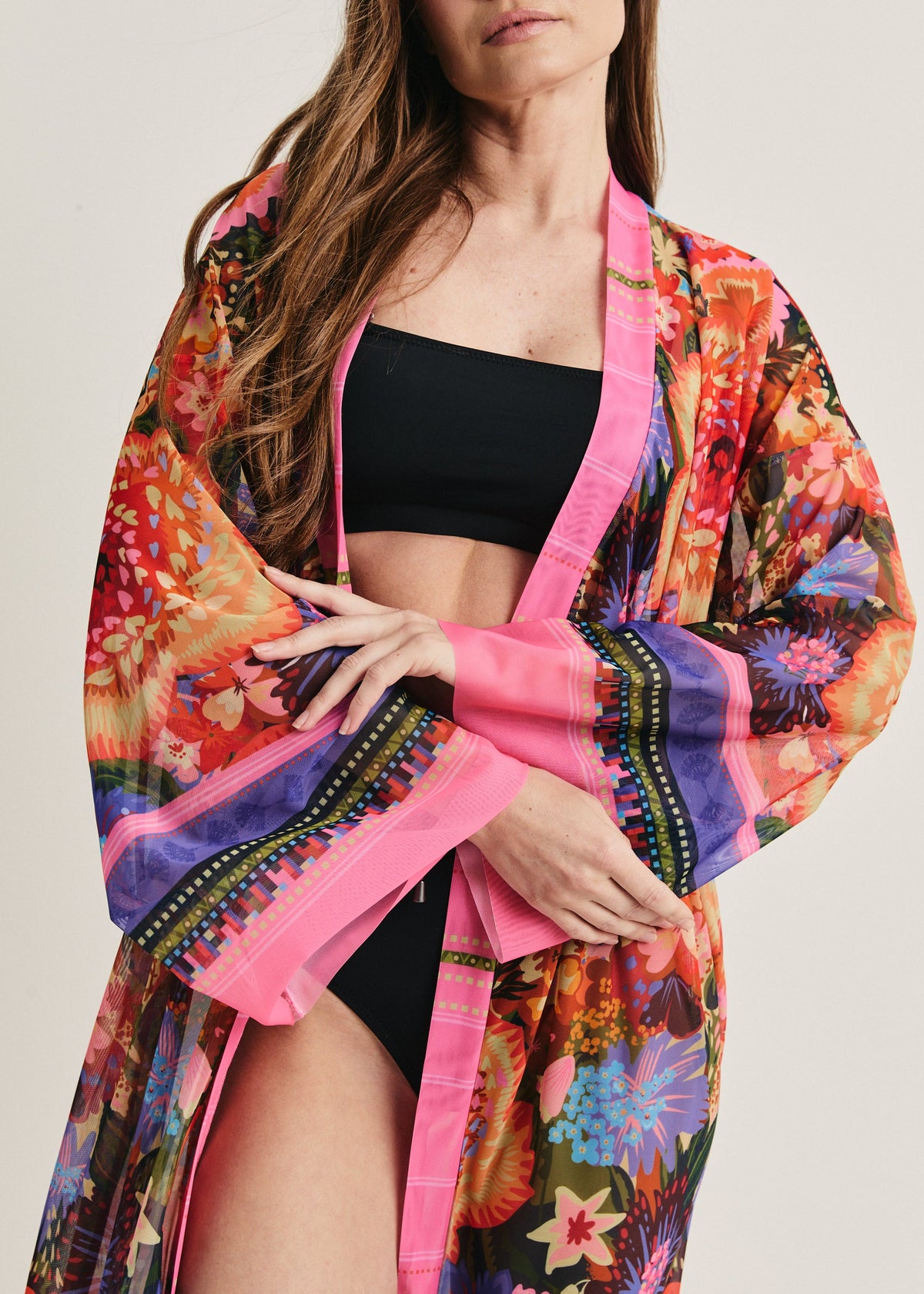 Dahlia Sheer Maxi Beach Cover-Up – Elegance Meets Effortless Style - BRIKOLY