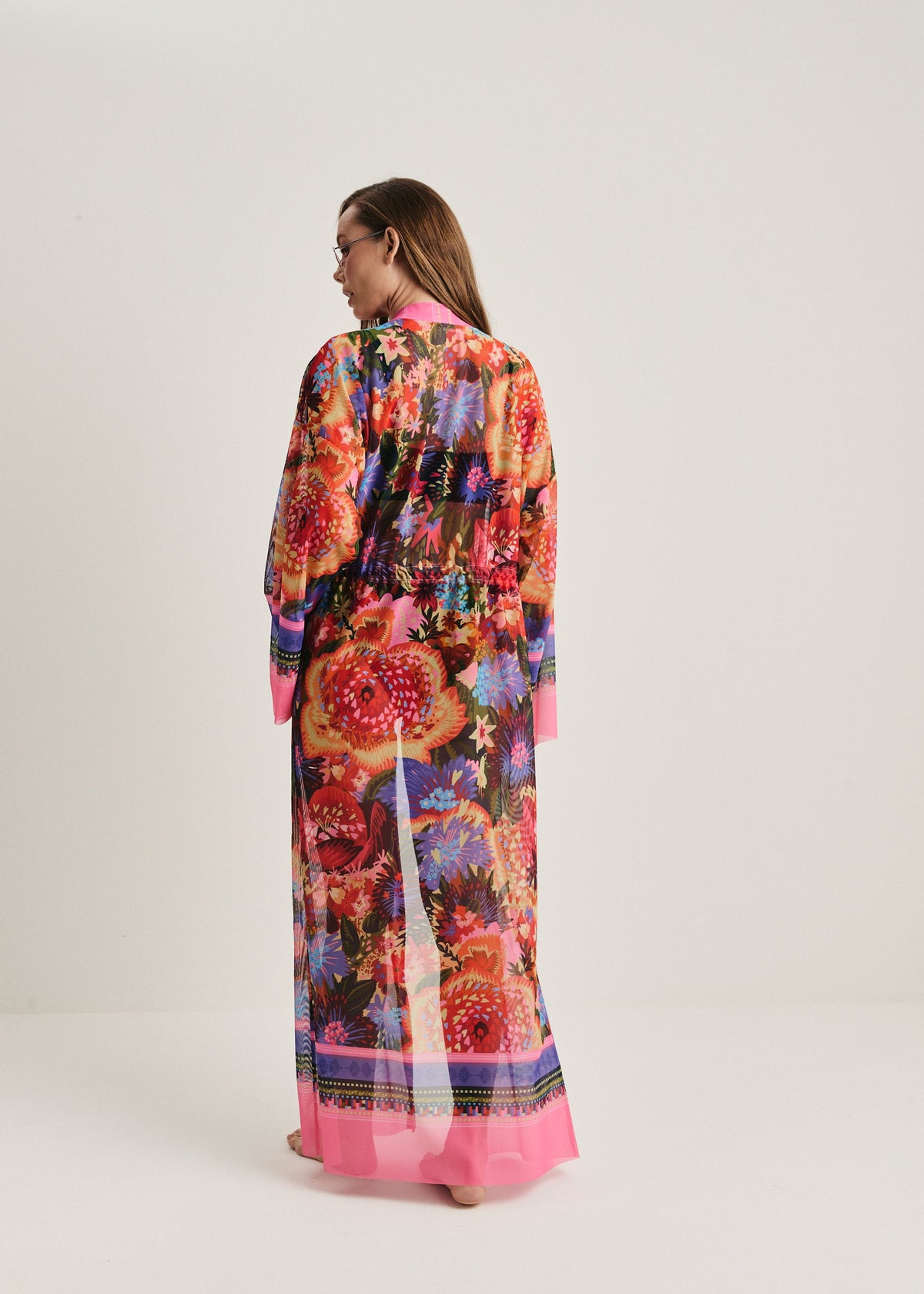 Dahlia Sheer Maxi Beach Cover-Up – Elegance Meets Effortless Style - BRIKOLY