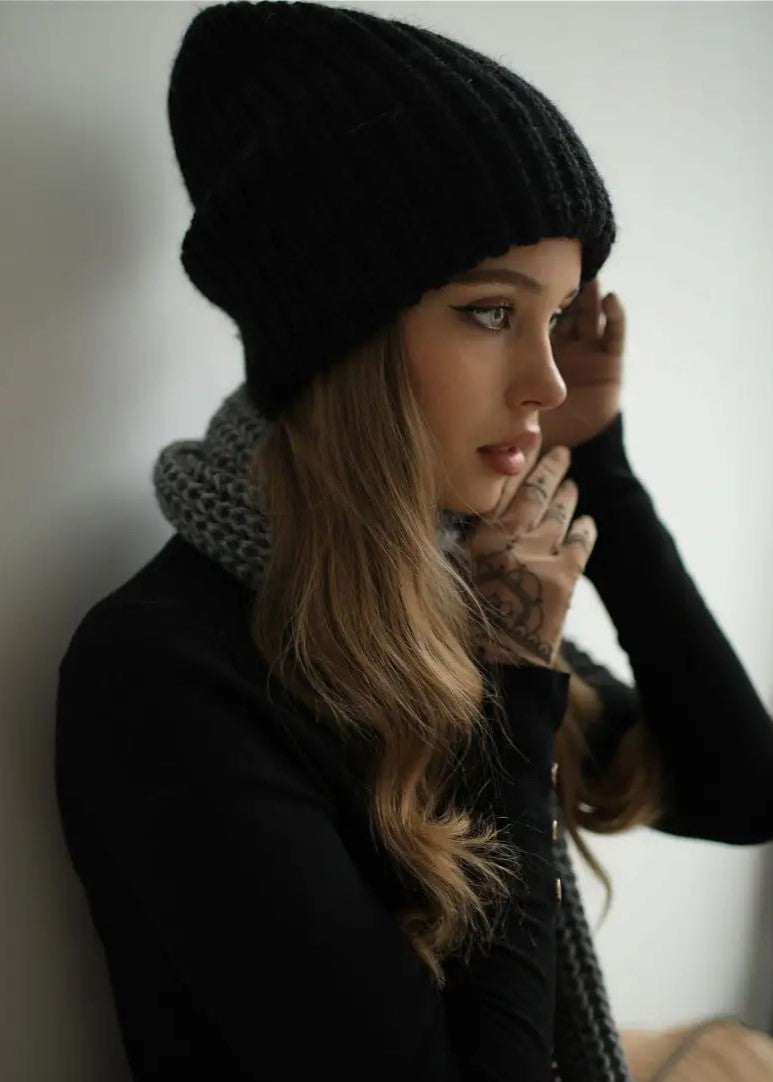 London Knit Beanie in Black — Soft, Warm & Effortlessly Stylish - BRIKOLY