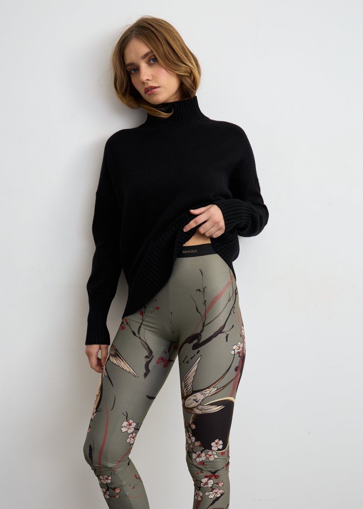 Moon Tattoo Print Sheer Mesh Leggings for Women - BRIKOLY