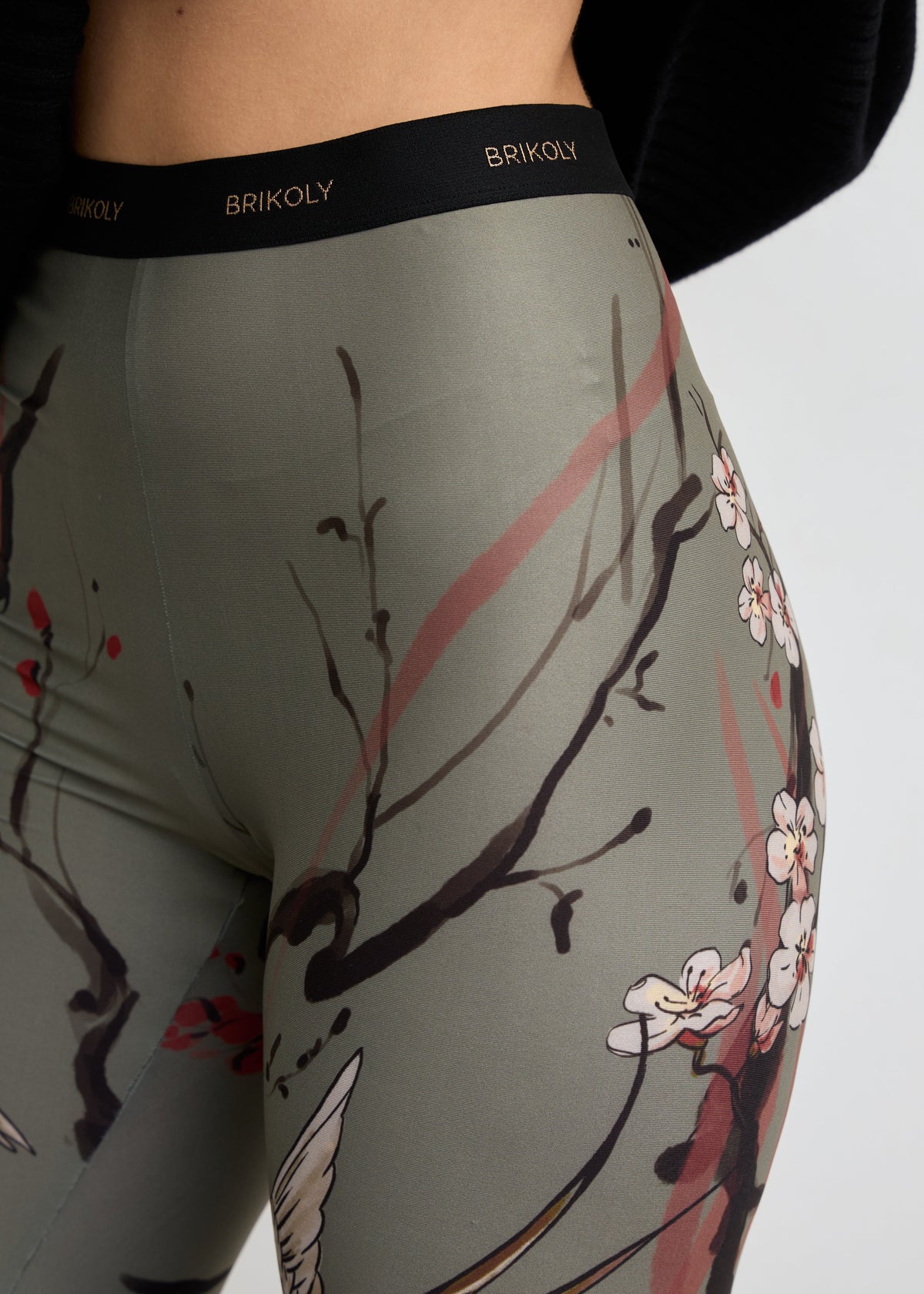 Moon Tattoo Print Sheer Mesh Leggings for Women - BRIKOLY