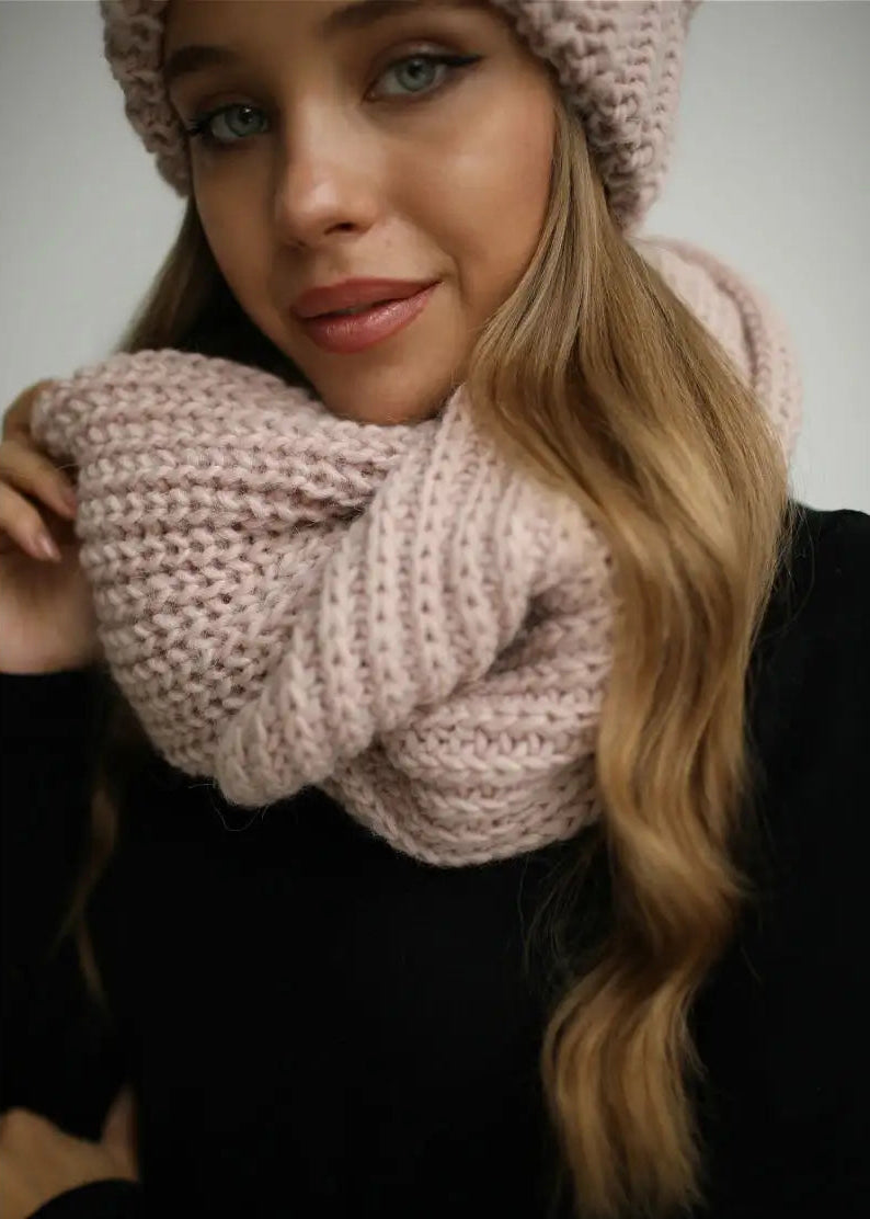 Oversized Alpaca Wool Scarf - Rose - BRIKOLY