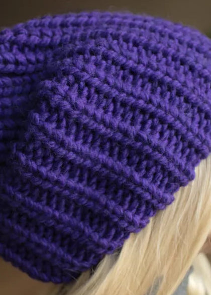 Oversized Double-Layer Wool Hat in Lavender - BRIKOLY