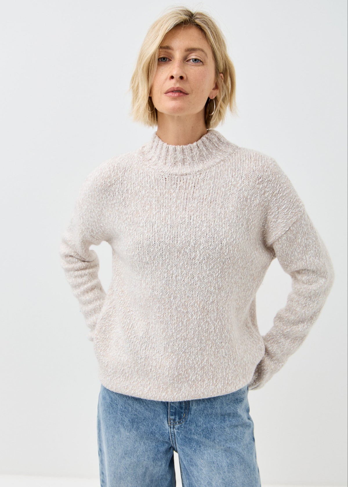 Women's ICE knit sweater, front view