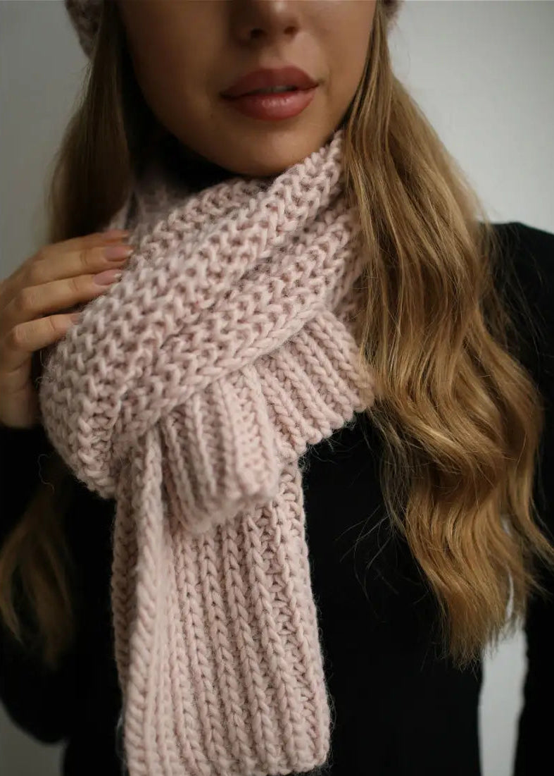 Oversized Alpaca Wool Scarf - Rose - BRIKOLY