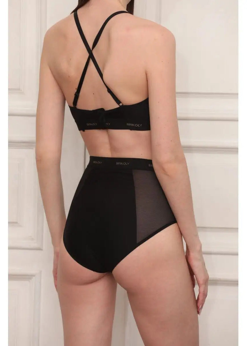 Black Collagen Mesh Top for Women - BRIKOLY