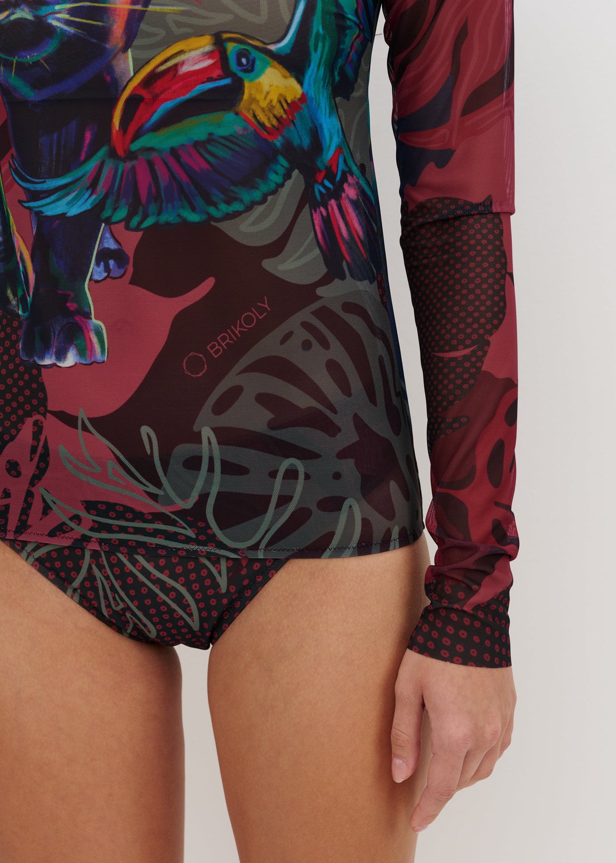 Panther Mesh Swimsuit SPF50 – Long Sleeve Bikini Set for Safe Tan - BRIKOLY