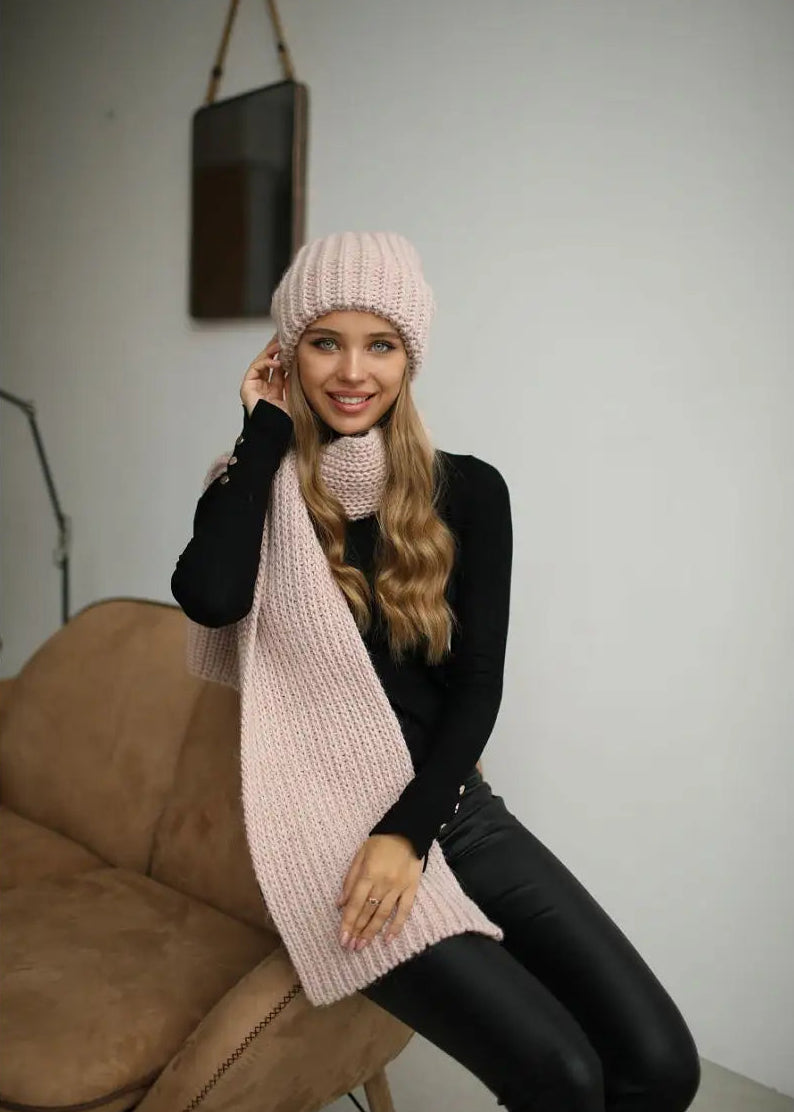 Oversized Alpaca Wool Scarf - Rose - BRIKOLY