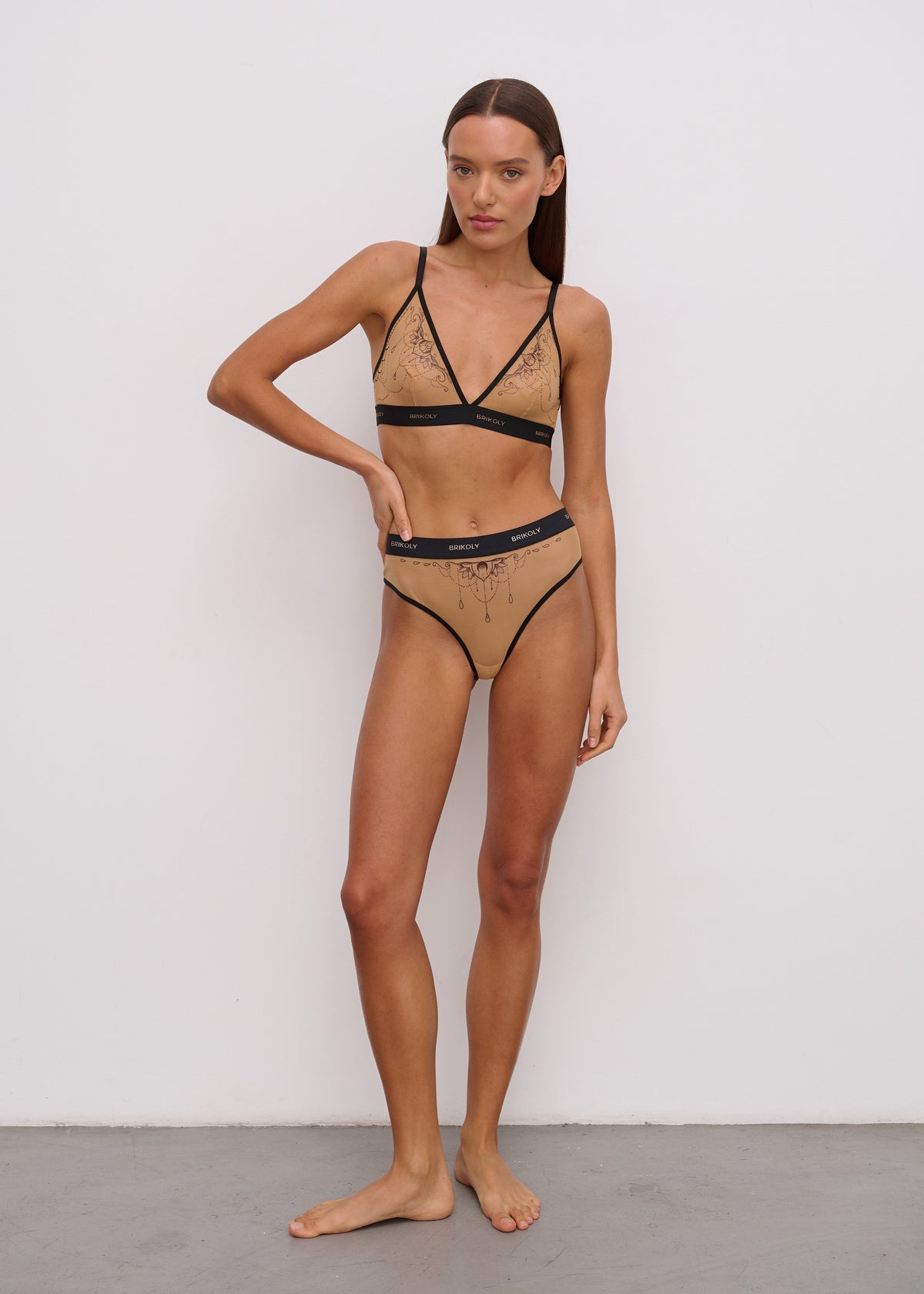 Chandelier High-Waisted Briefs – Soft Italian Mesh, Elegant & Comfortable - BRIKOLY