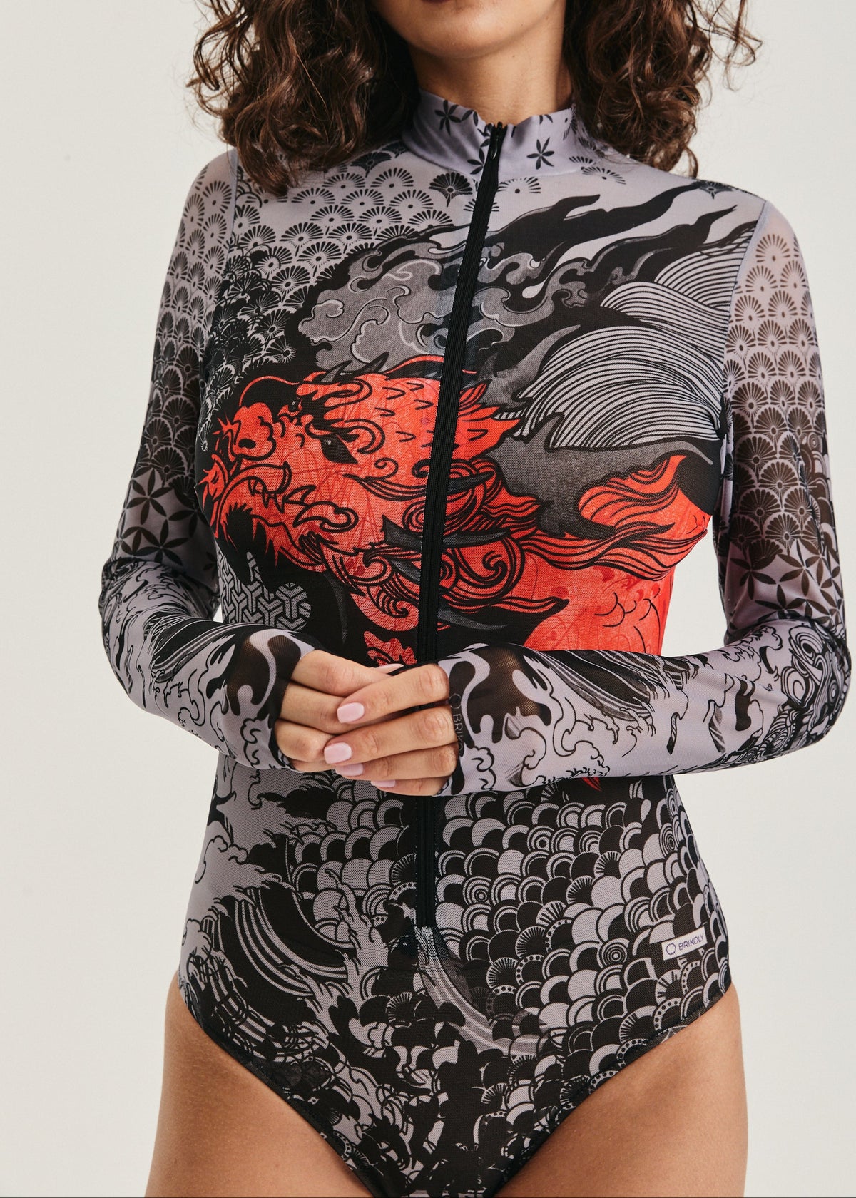 Dragon Gray Smart Mesh Rashguard Swimsuit - No Tan Lines, UV Protection (на проверку) - BRIKOLY
