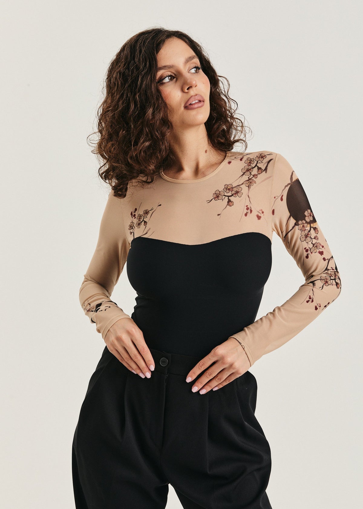 Sakura Tattoo Mesh Bodysuit – Floral Second Skin Body with Polyviscose Base for Women (на проверку) - BRIKOLY