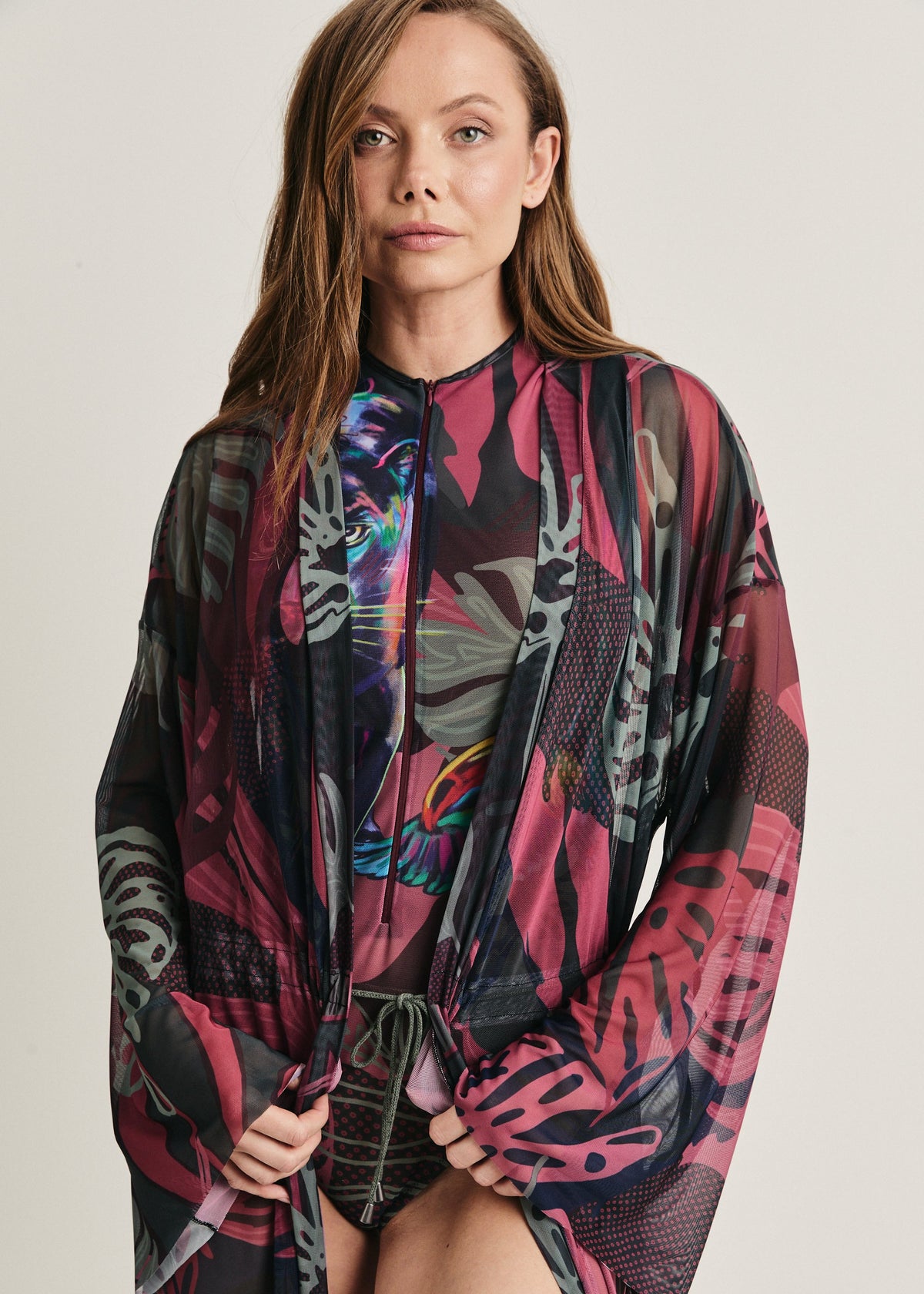 Panther Sheer Maxi Beach Cover-Up – Elegance Meets Effortless Style - BRIKOLY