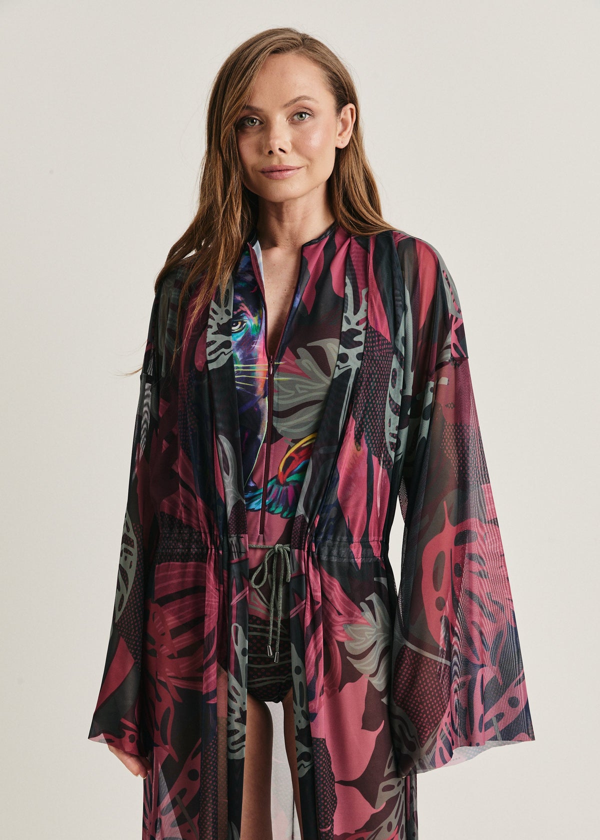 Panther Sheer Maxi Beach Cover-Up – Elegance Meets Effortless Style - BRIKOLY