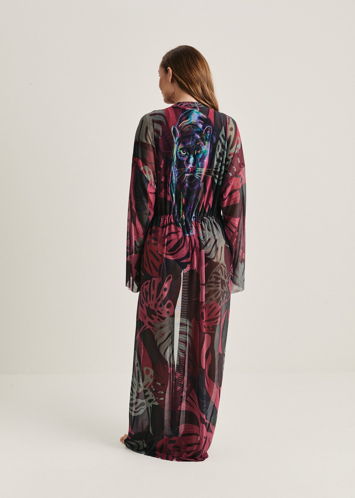 Panther Sheer Maxi Beach Cover-Up – Elegance Meets Effortless Style - BRIKOLY