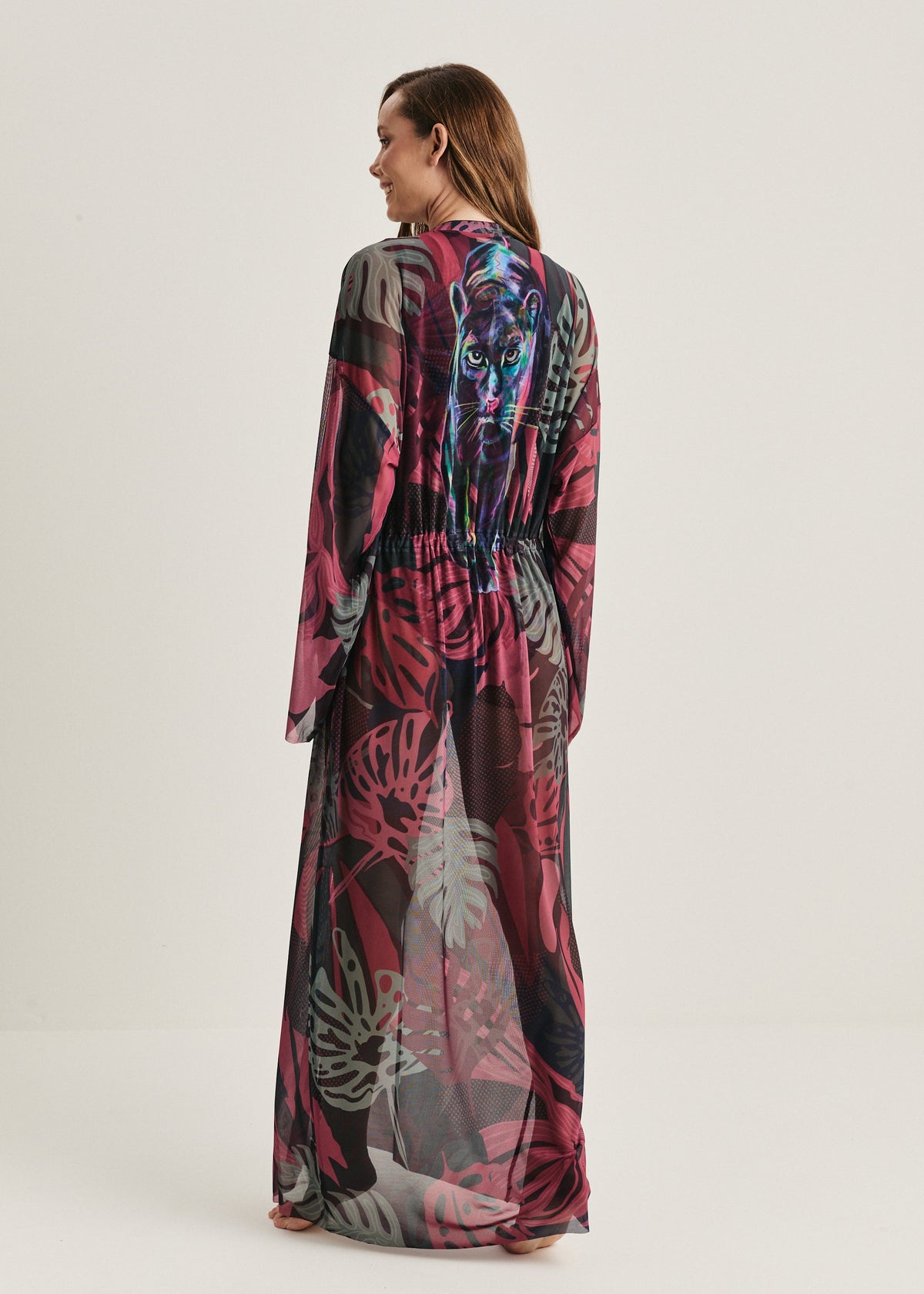 Panther Sheer Maxi Beach Cover-Up – Elegance Meets Effortless Style - BRIKOLY