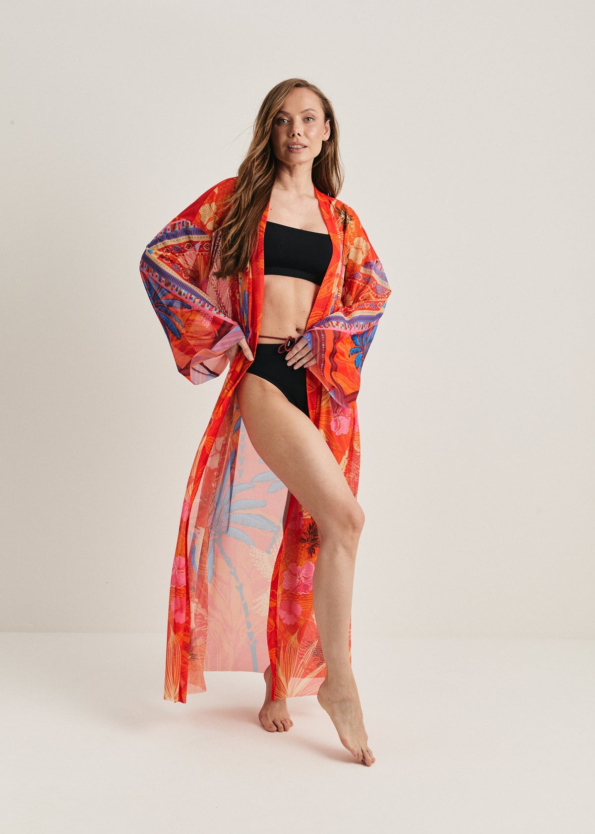 Shawl Sheer Maxi Beach Cover-Up – Elegance Meets Effortless Style - BRIKOLY