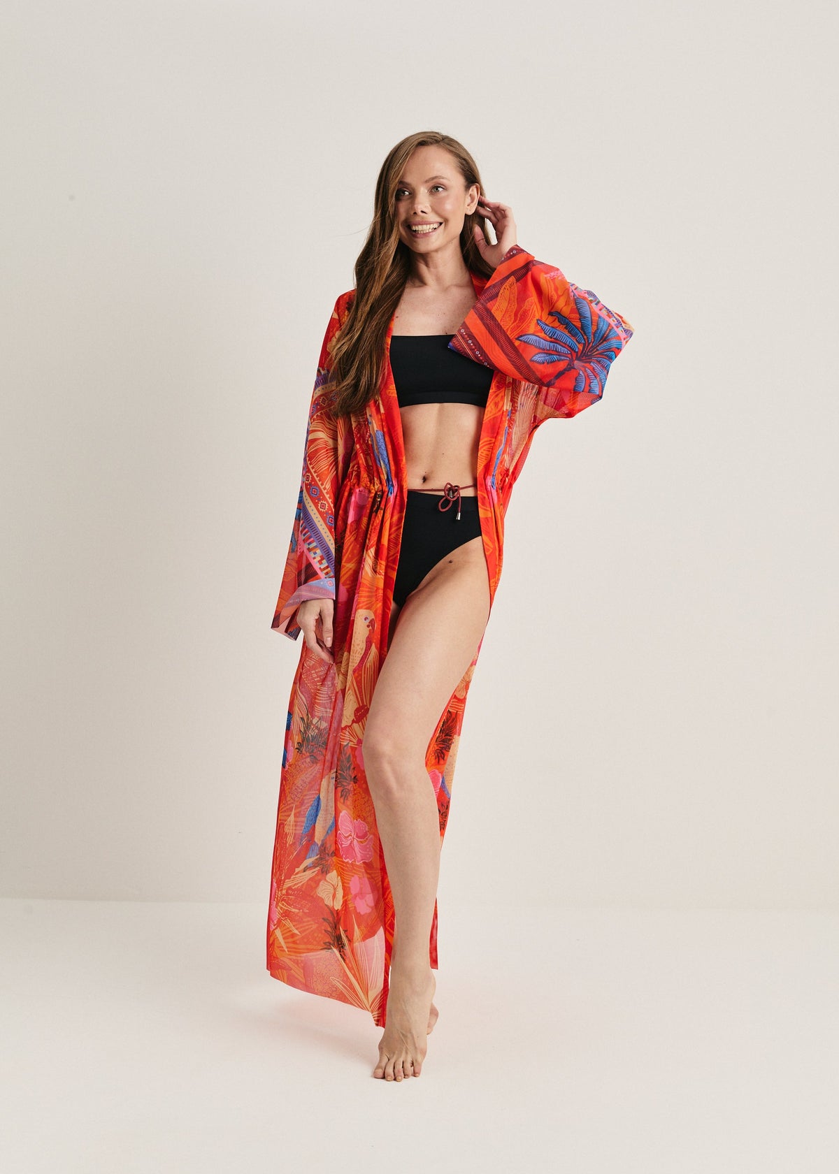 Shawl Sheer Maxi Beach Cover-Up – Elegance Meets Effortless Style - BRIKOLY