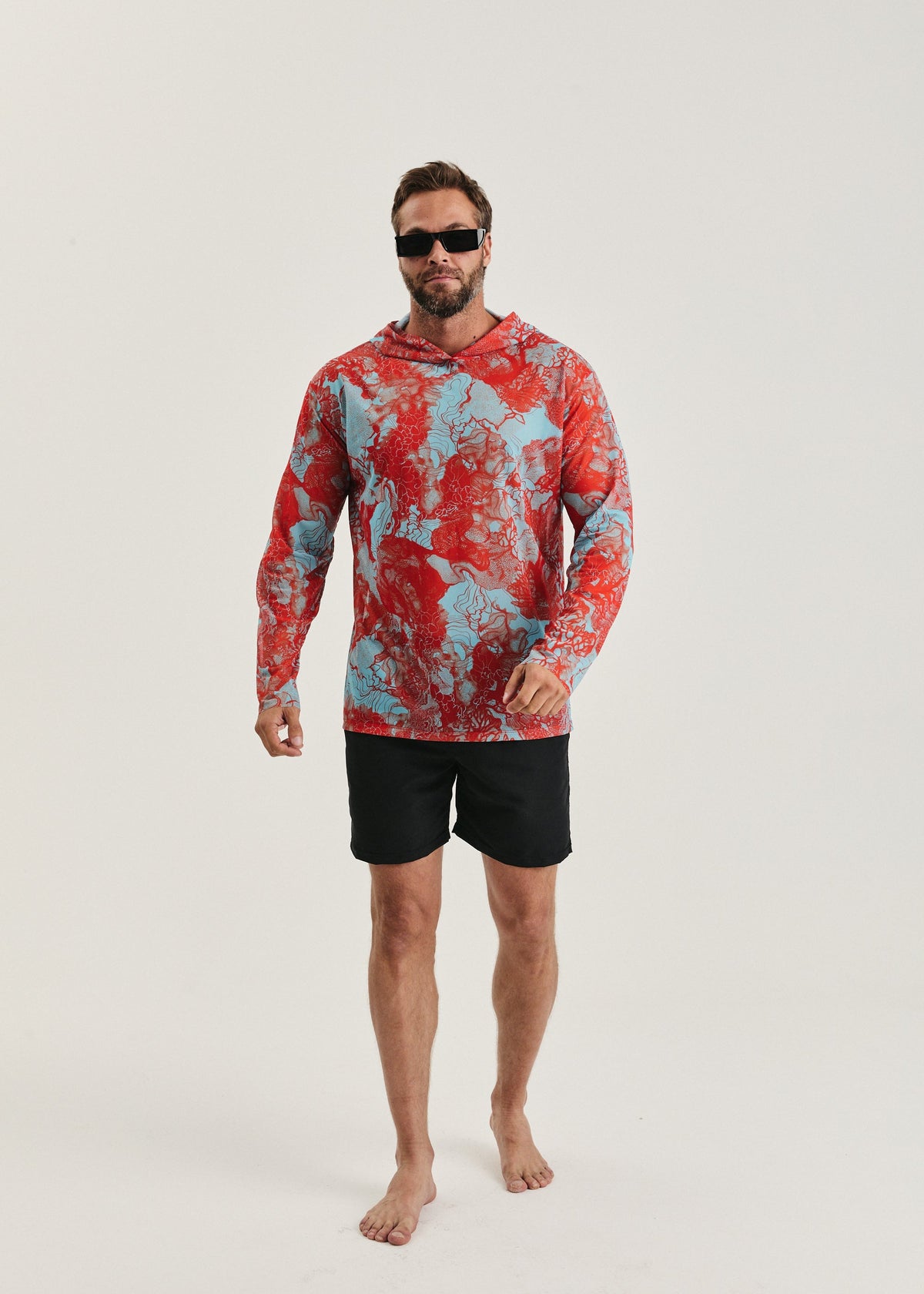 Coral Orange Men's Mesh Rash Guard – SPF 50 Long Sleeve Swim Shirt (на проверку) - BRIKOLY