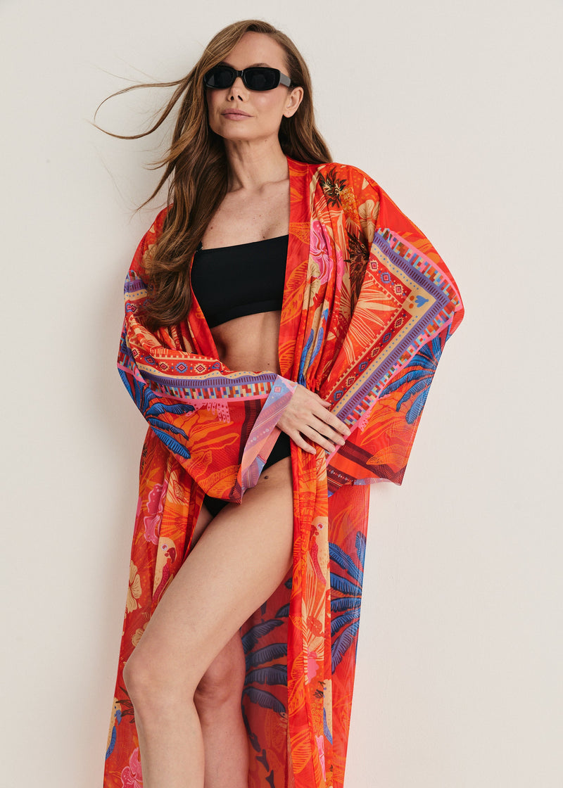 Shawl Sheer Maxi Beach Cover-Up – Elegance Meets Effortless Style - BRIKOLY