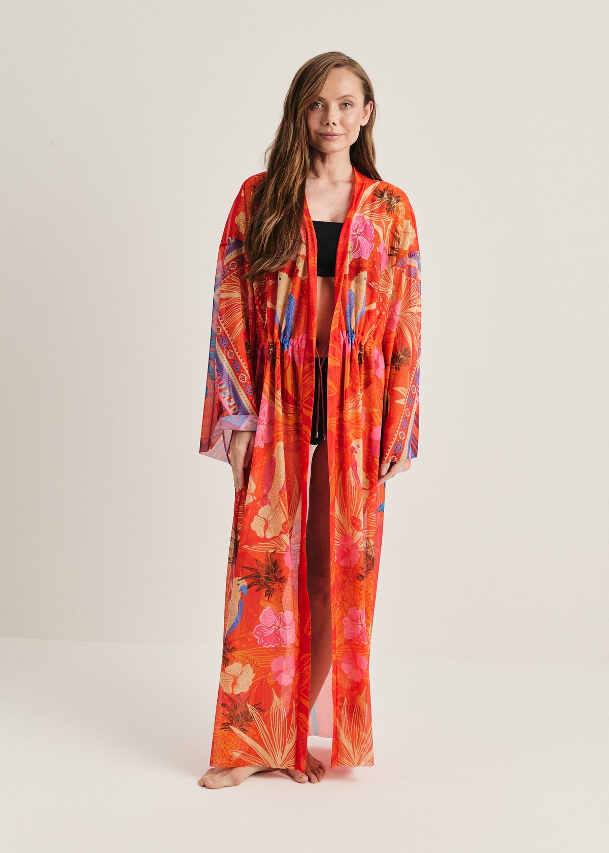Shawl Sheer Maxi Beach Cover-Up – Elegance Meets Effortless Style - BRIKOLY