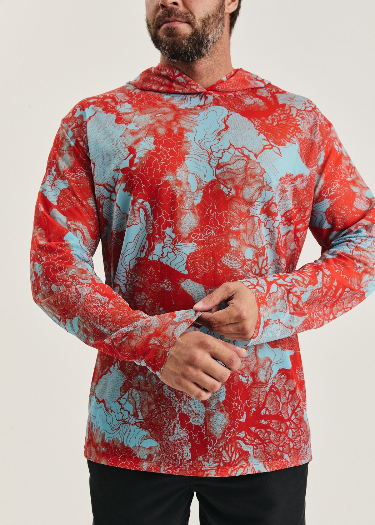 Coral Orange Men's Mesh Rash Guard – SPF 50 Long Sleeve Swim Shirt (на проверку) - BRIKOLY