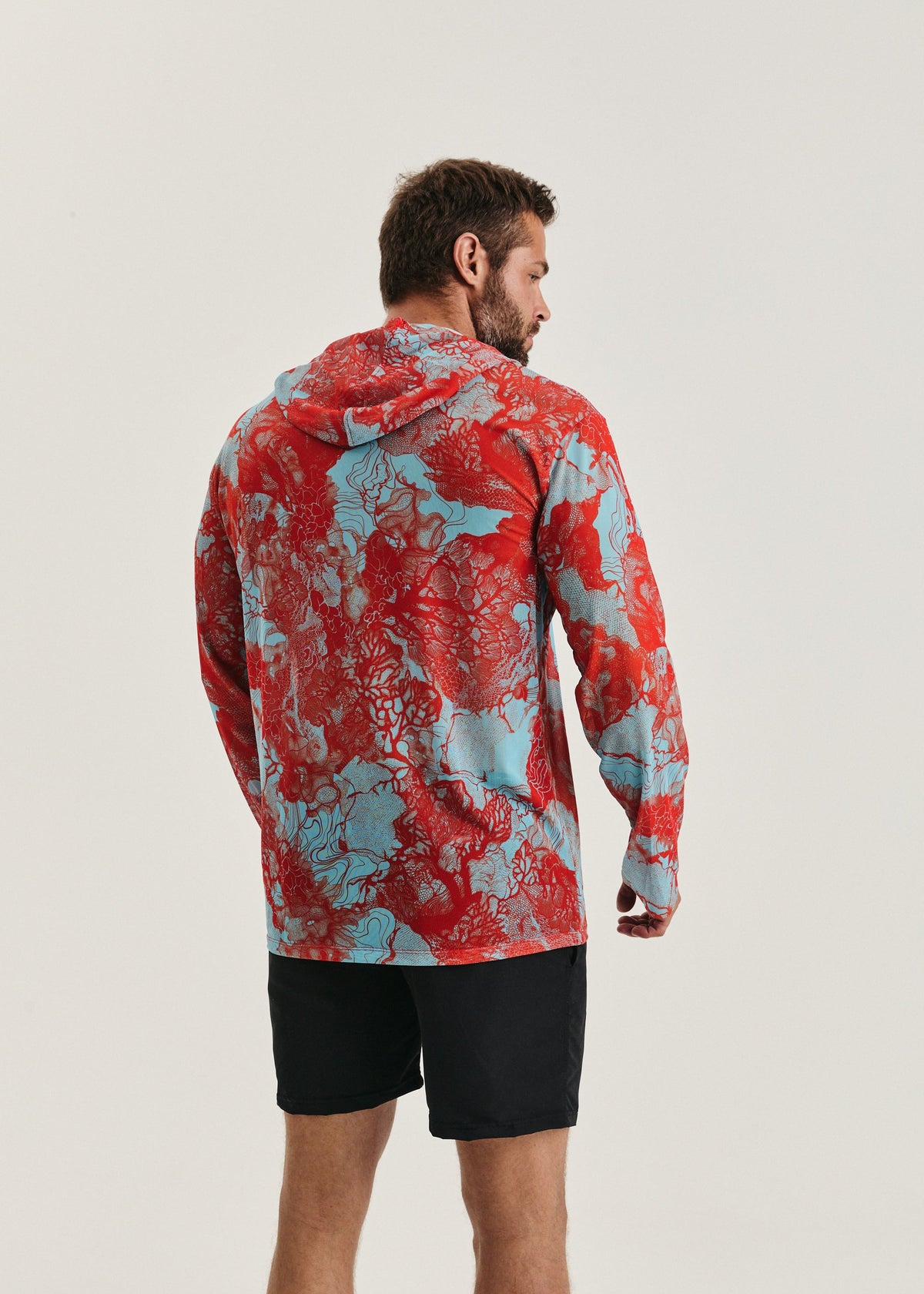 Coral Orange Men's Mesh Rash Guard – SPF 50 Long Sleeve Swim Shirt (на проверку) - BRIKOLY