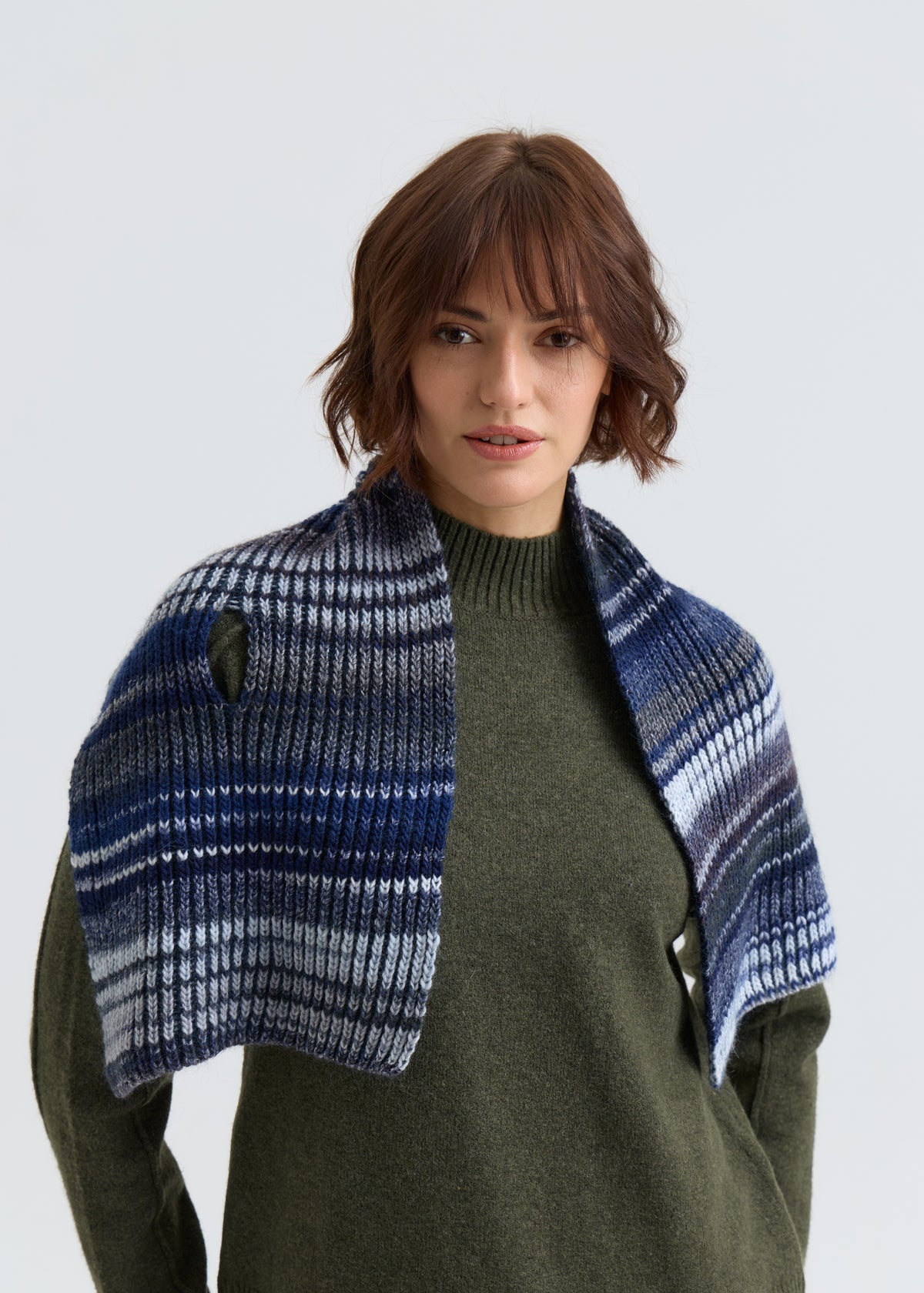 Lisse Alpaca Wool Scarf - Navy City