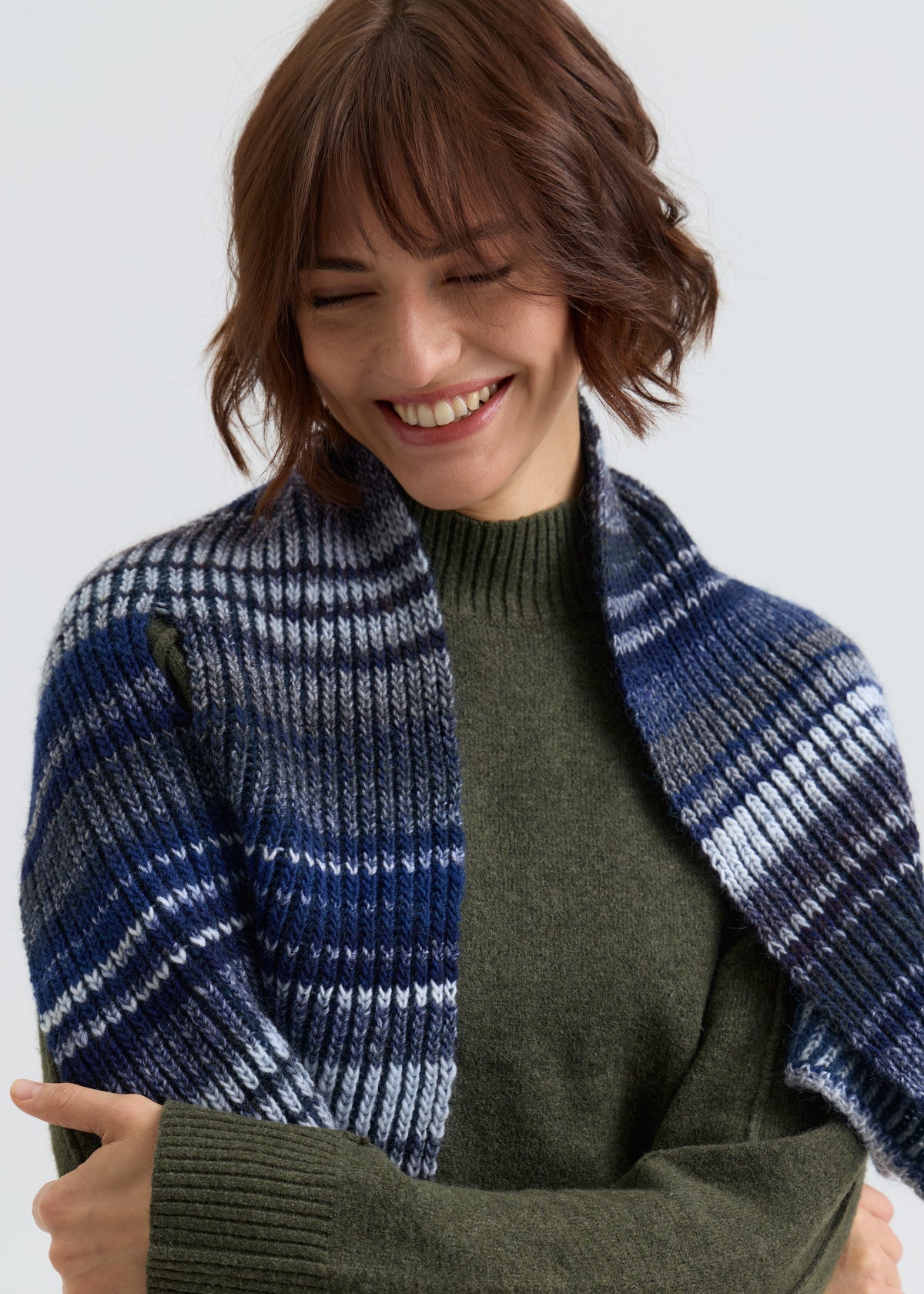 Lisse Alpaca Wool Scarf - Navy City