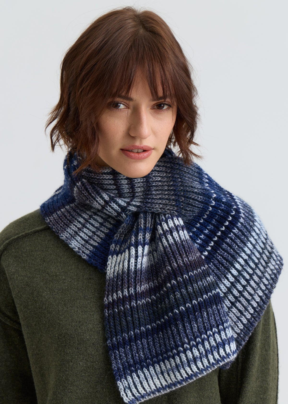 Lisse Alpaca Wool Scarf - Navy City