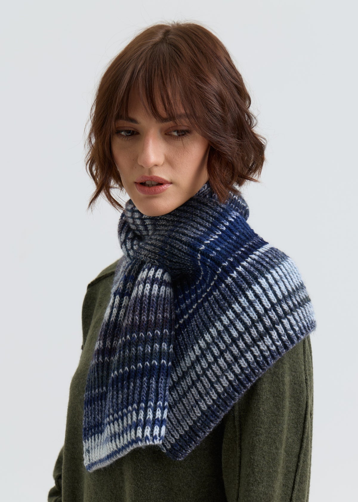Lisse Alpaca Wool Scarf - Navy City