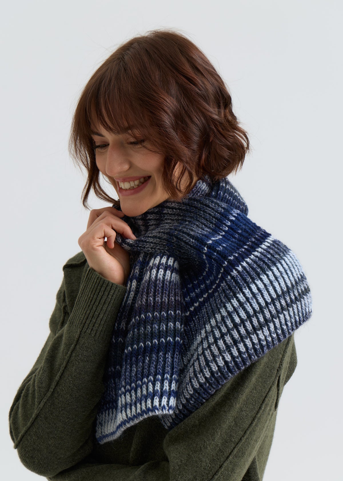 Lisse Alpaca Wool Scarf - Navy City
