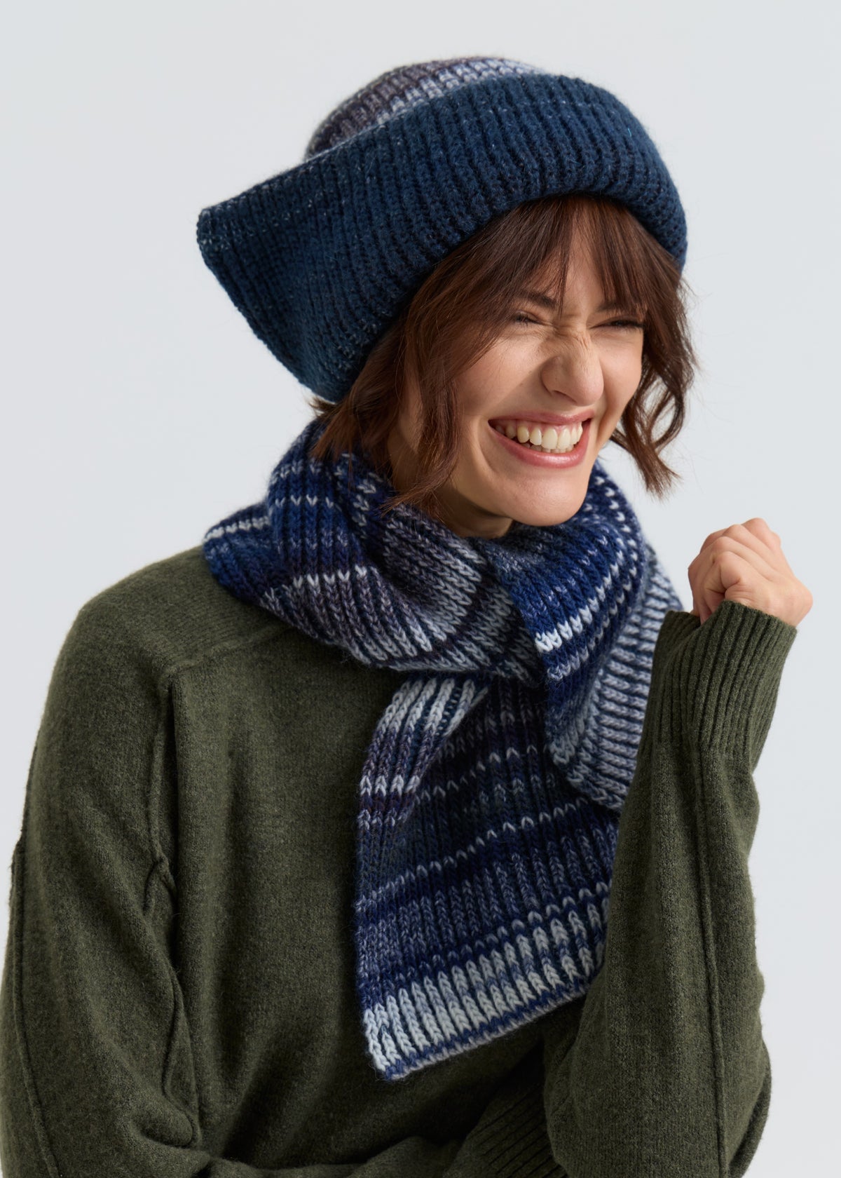 Lisse Alpaca Wool Scarf - Navy City