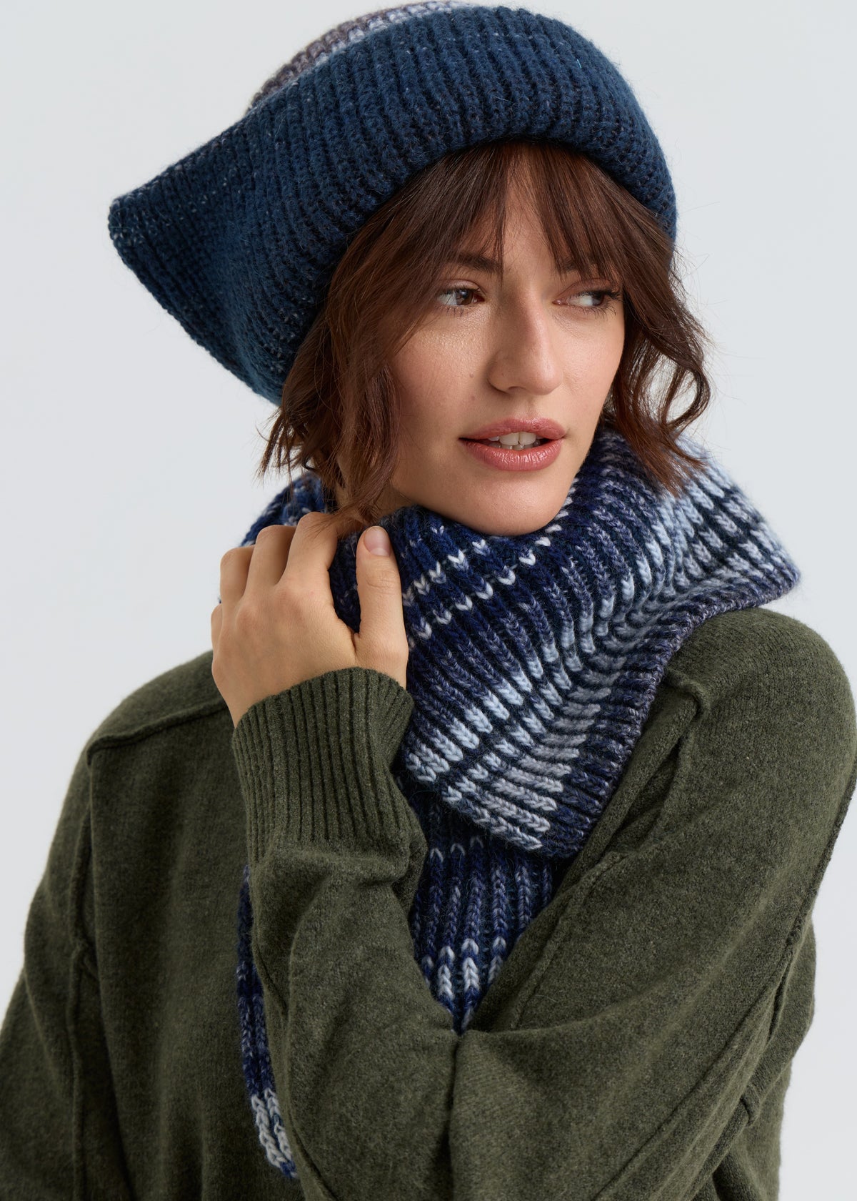 Lisse Alpaca Wool Scarf - Navy City