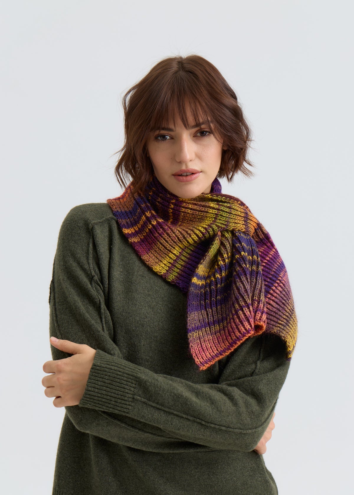 Lisse Alpaca Wool Scarf - Rainbow