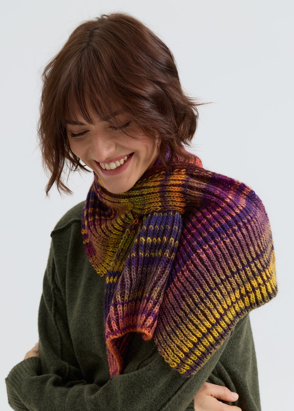 Lisse Alpaca Wool Scarf - Rainbow