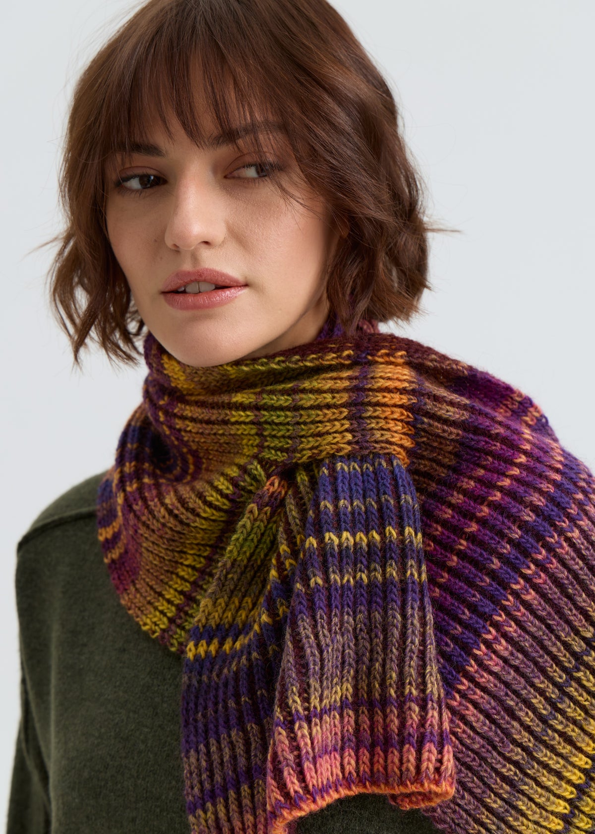 Lisse Alpaca Wool Scarf - Rainbow