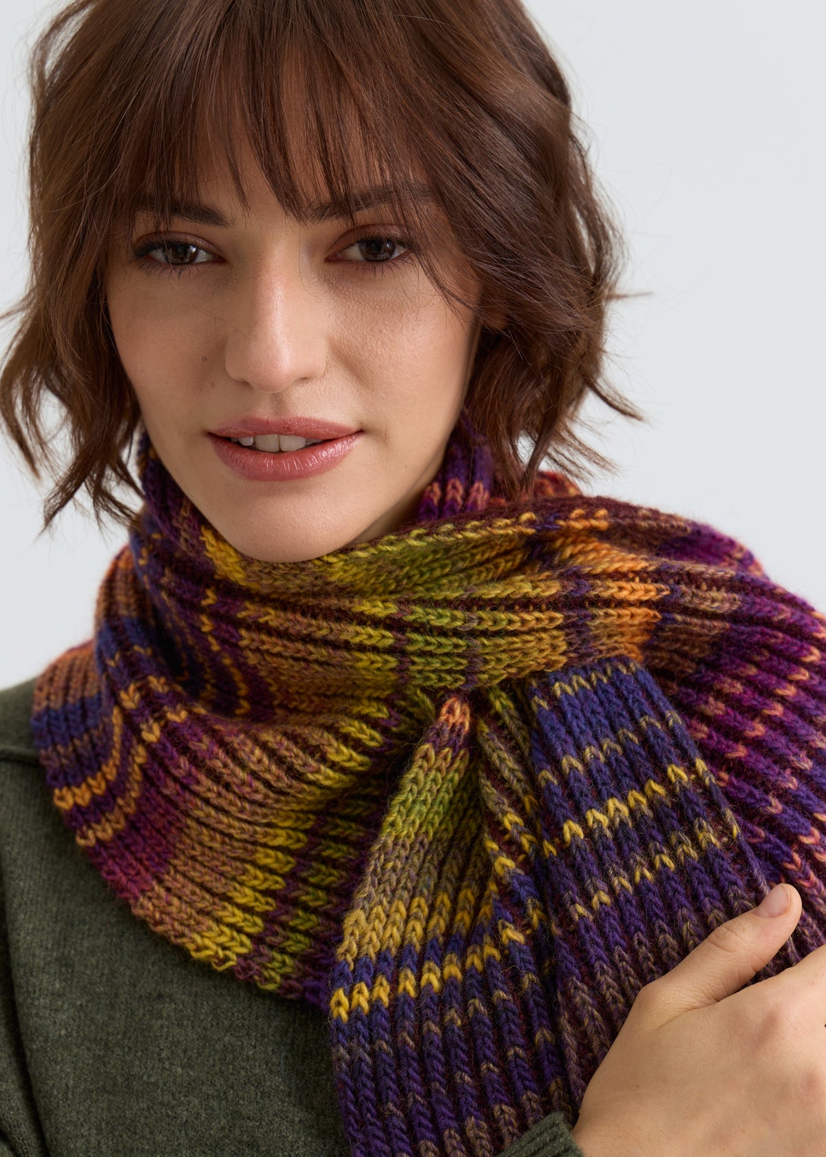 Lisse Alpaca Wool Scarf - Rainbow