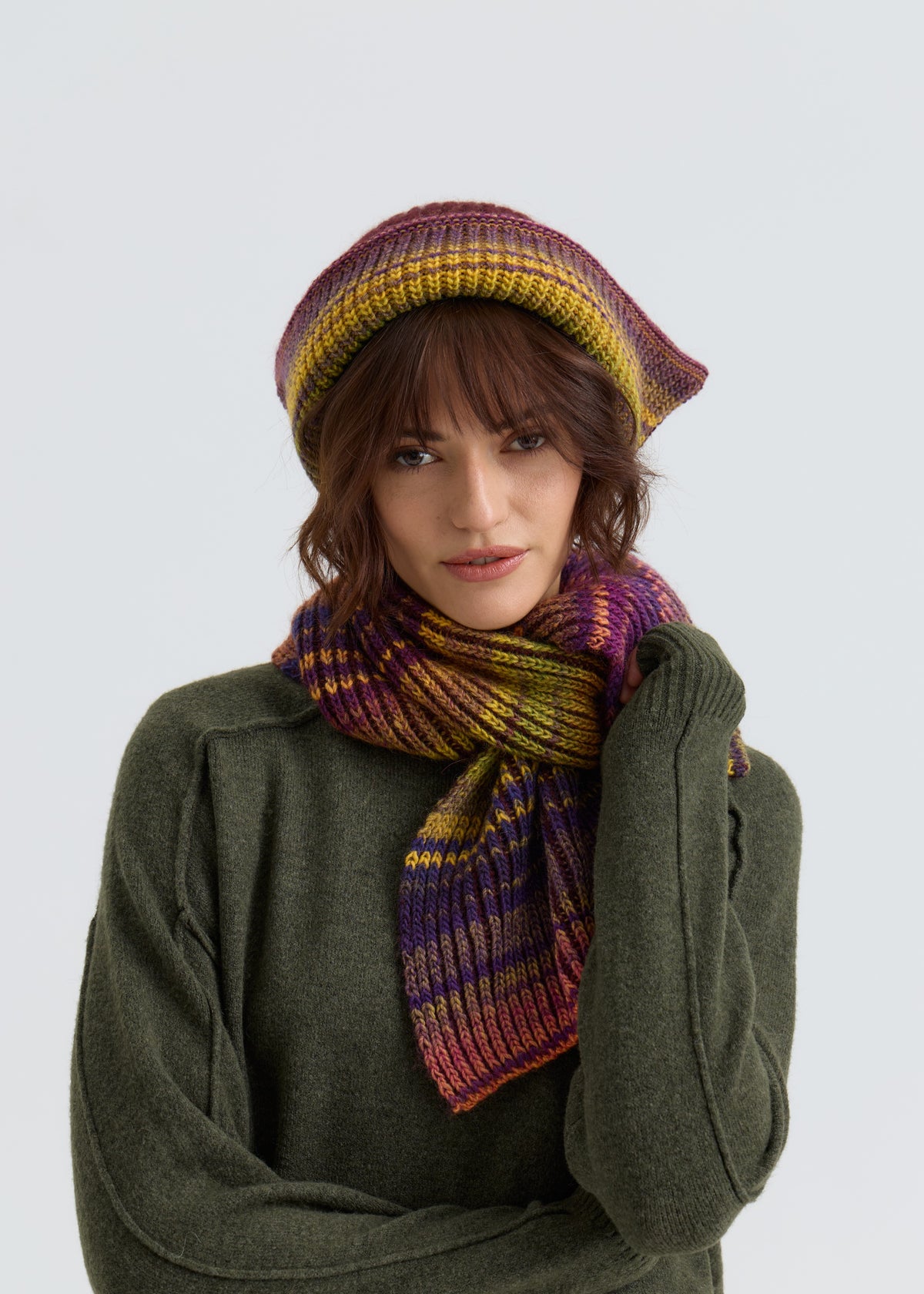 Lisse Alpaca Wool Scarf - Rainbow