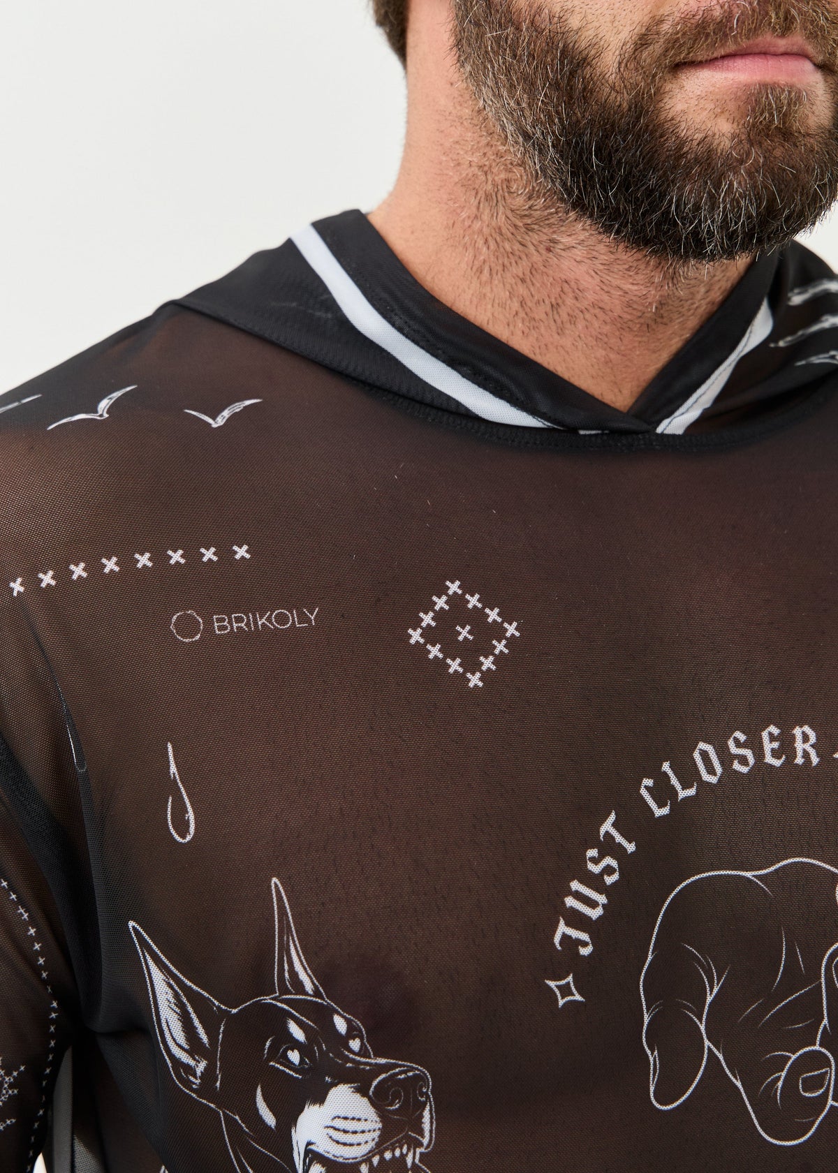 Noir Men's Mesh Rash Guard – SPF 50 Long Sleeve Swim Shirt