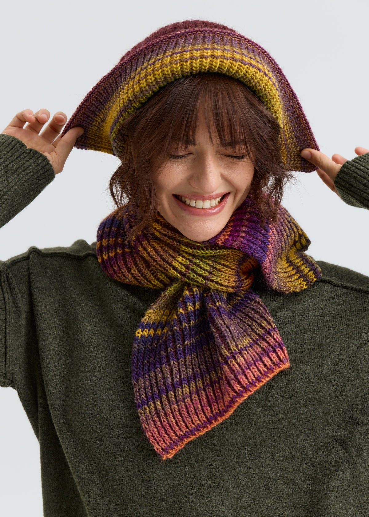 Lisse Alpaca Wool Scarf - Rainbow