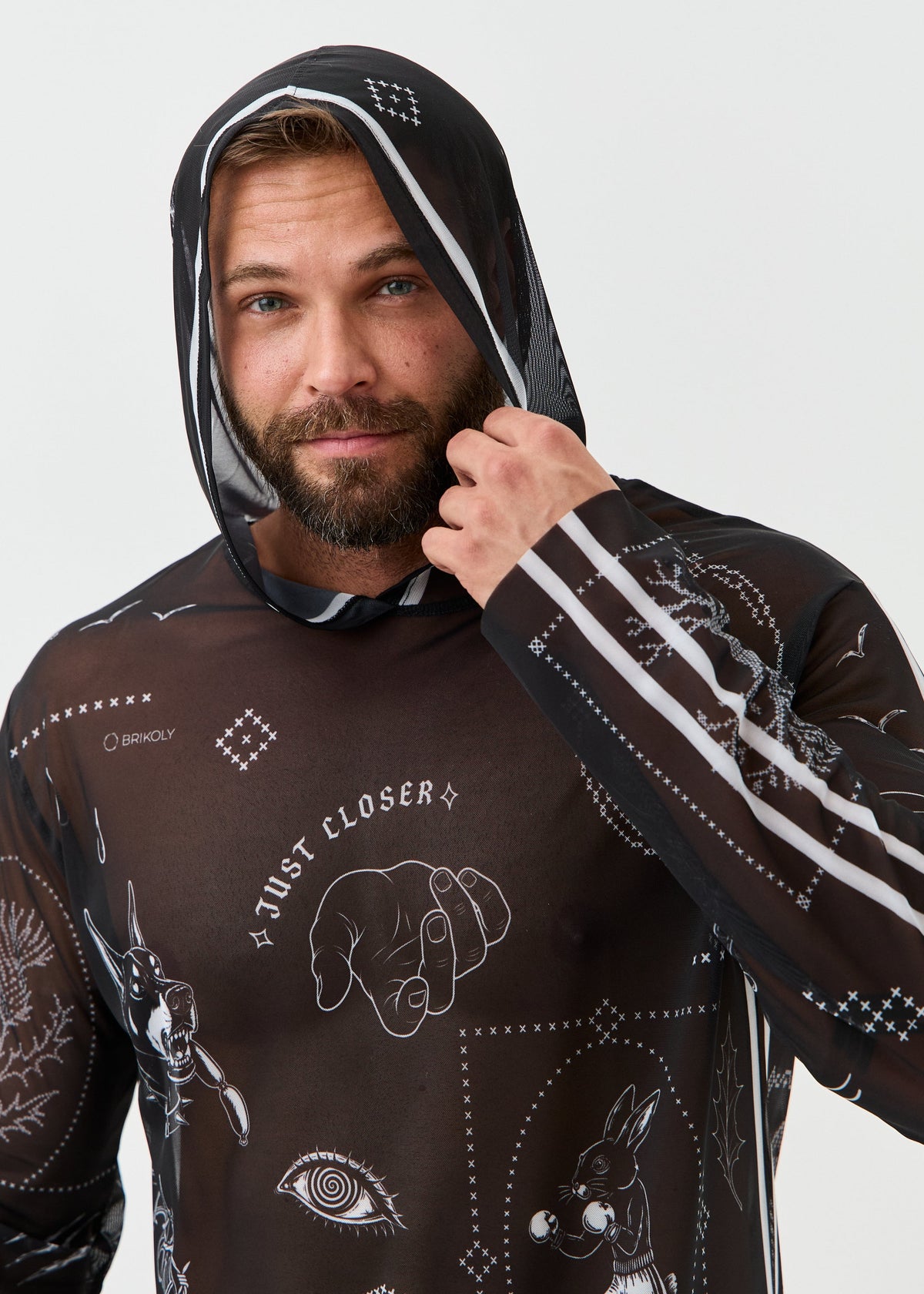 Noir Men's Mesh Rash Guard – SPF 50 Long Sleeve Swim Shirt