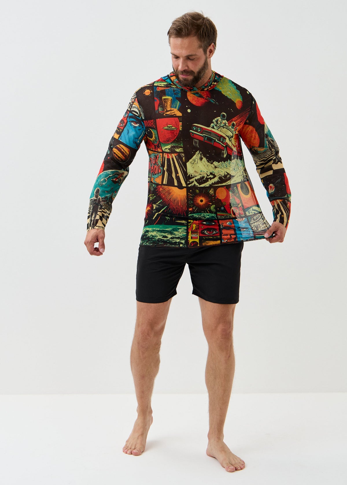 Space Men's Mesh Rash Guard – SPF 50 Long Sleeve Swim Shirt (на проверку) - BRIKOLY