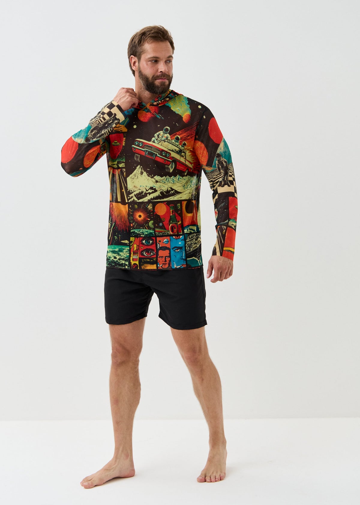 Space Men's Mesh Rash Guard – SPF 50 Long Sleeve Swim Shirt (на проверку) - BRIKOLY