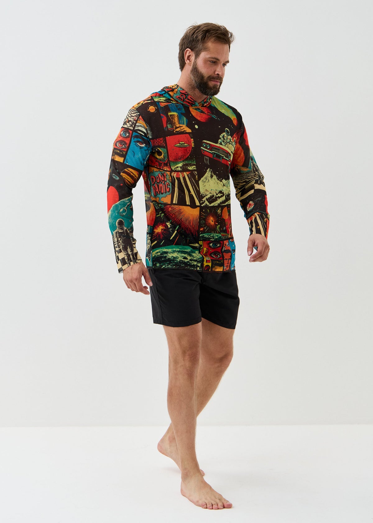 Space Men's Mesh Rash Guard – SPF 50 Long Sleeve Swim Shirt (на проверку) - BRIKOLY