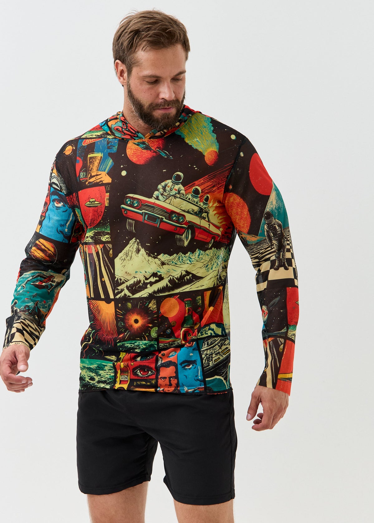 Space Men's Mesh Rash Guard – SPF 50 Long Sleeve Swim Shirt (на проверку) - BRIKOLY