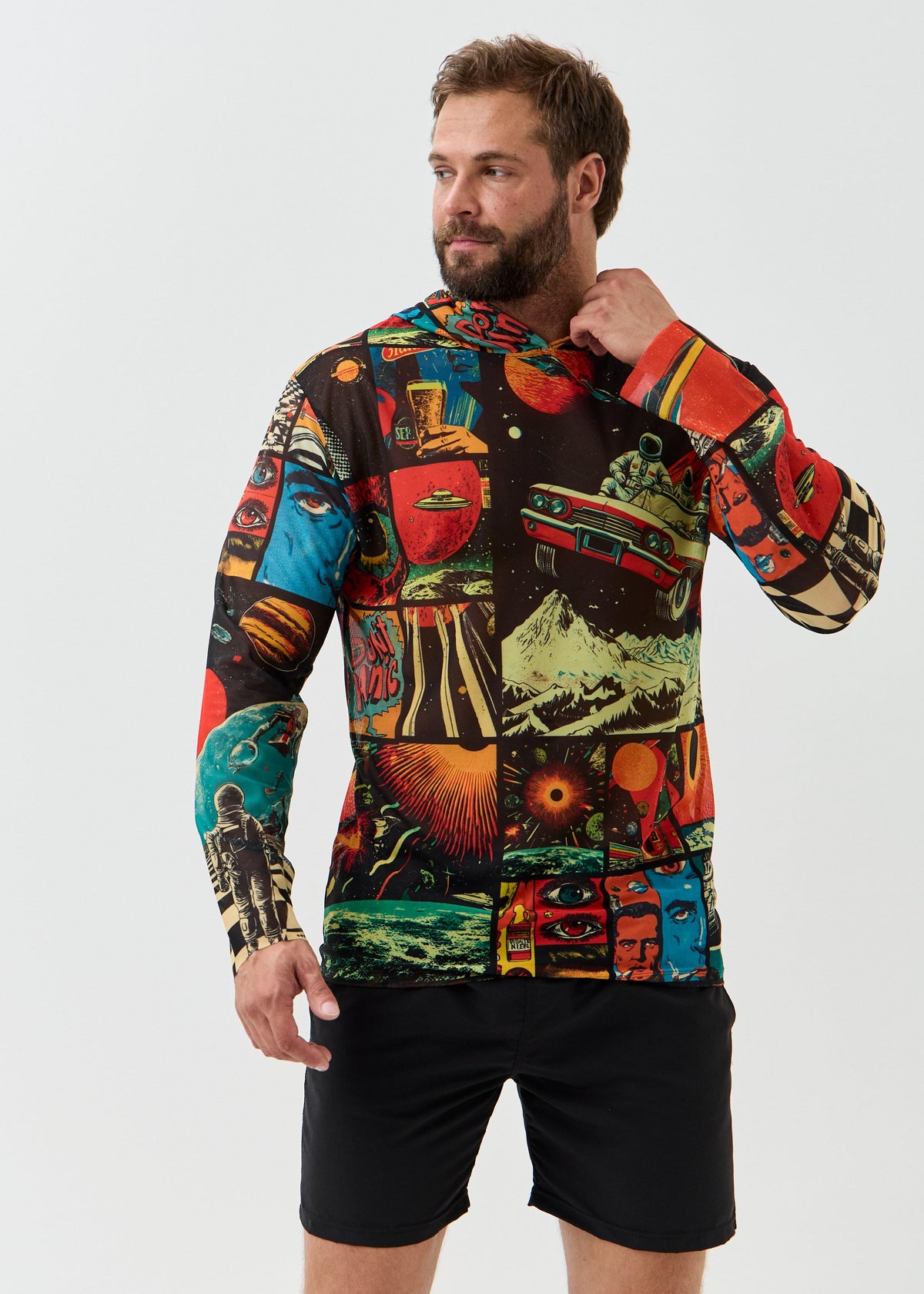Space Men's Mesh Rash Guard – SPF 50 Long Sleeve Swim Shirt (на проверку) - BRIKOLY